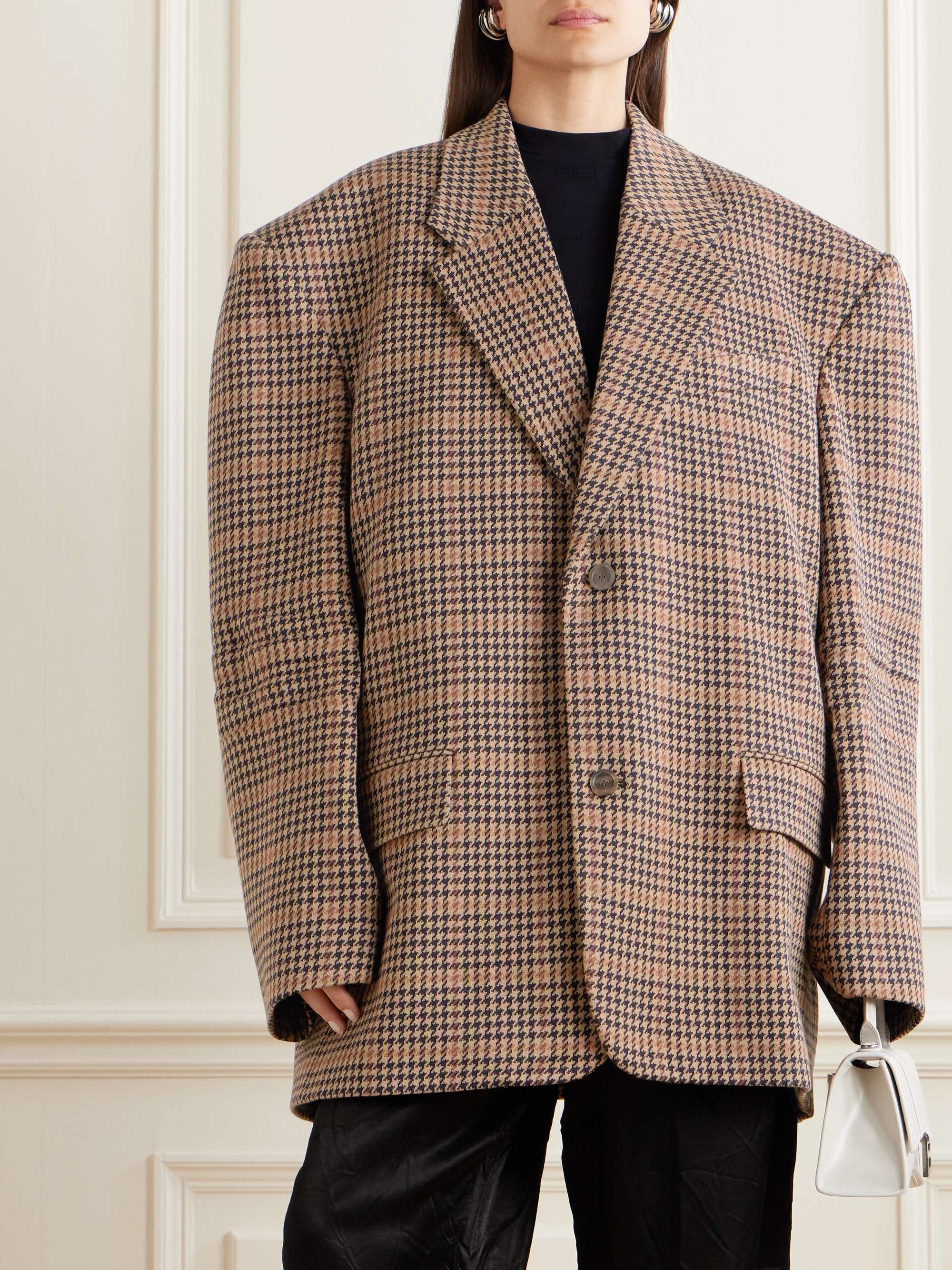 Houndstooth knitted blazer view