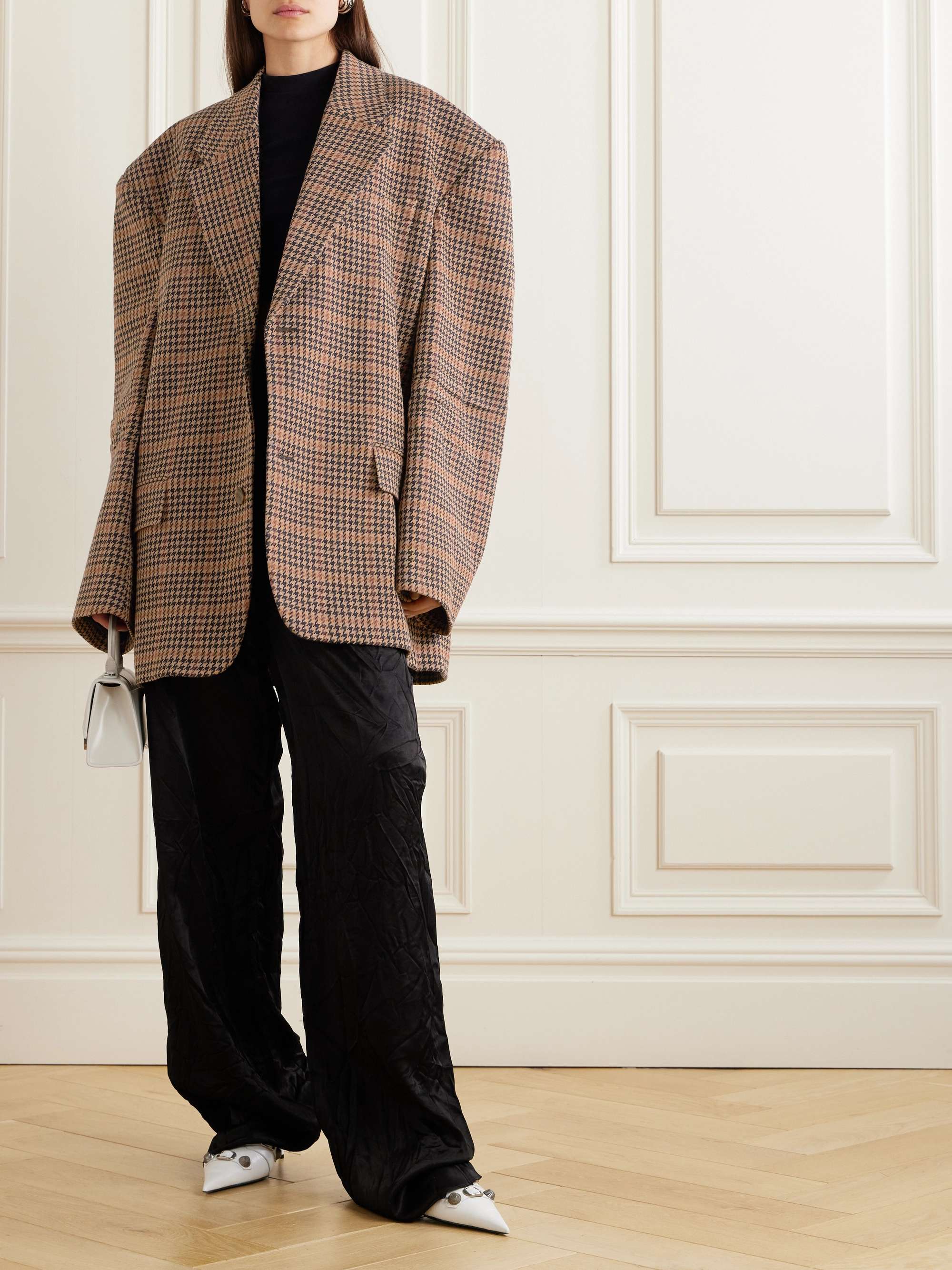 Houndstooth knitted blazer view