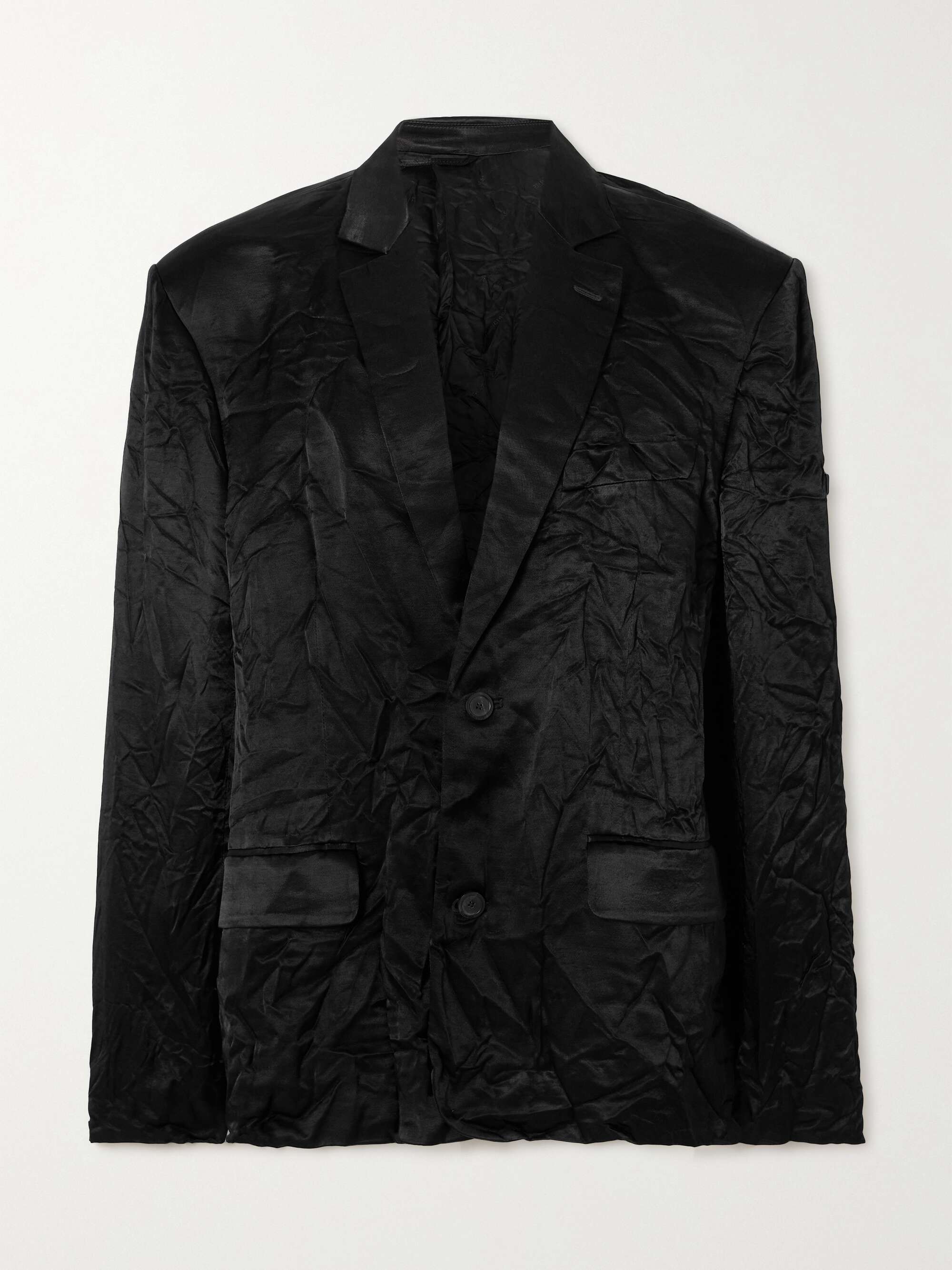 Appliquéd crinkled satin blazer view