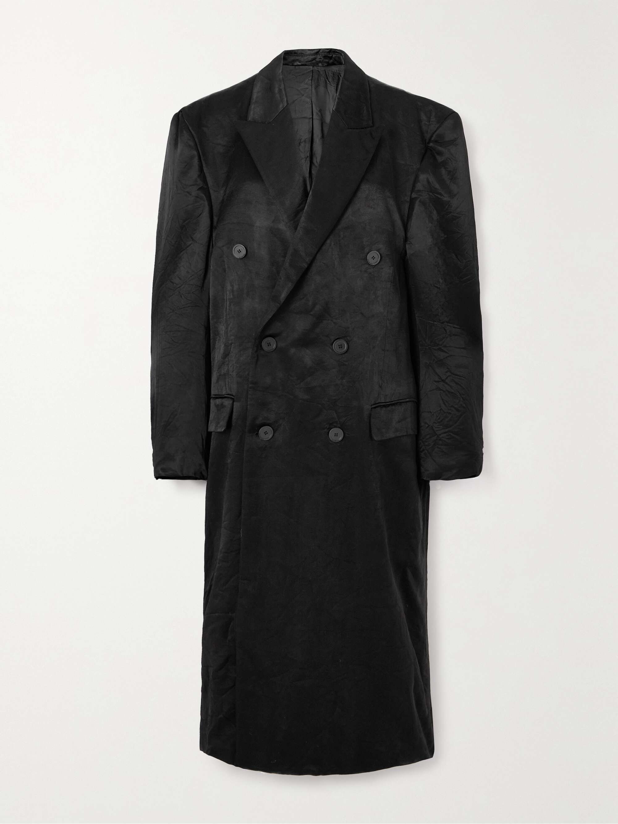 Crinkled-satin coat view
