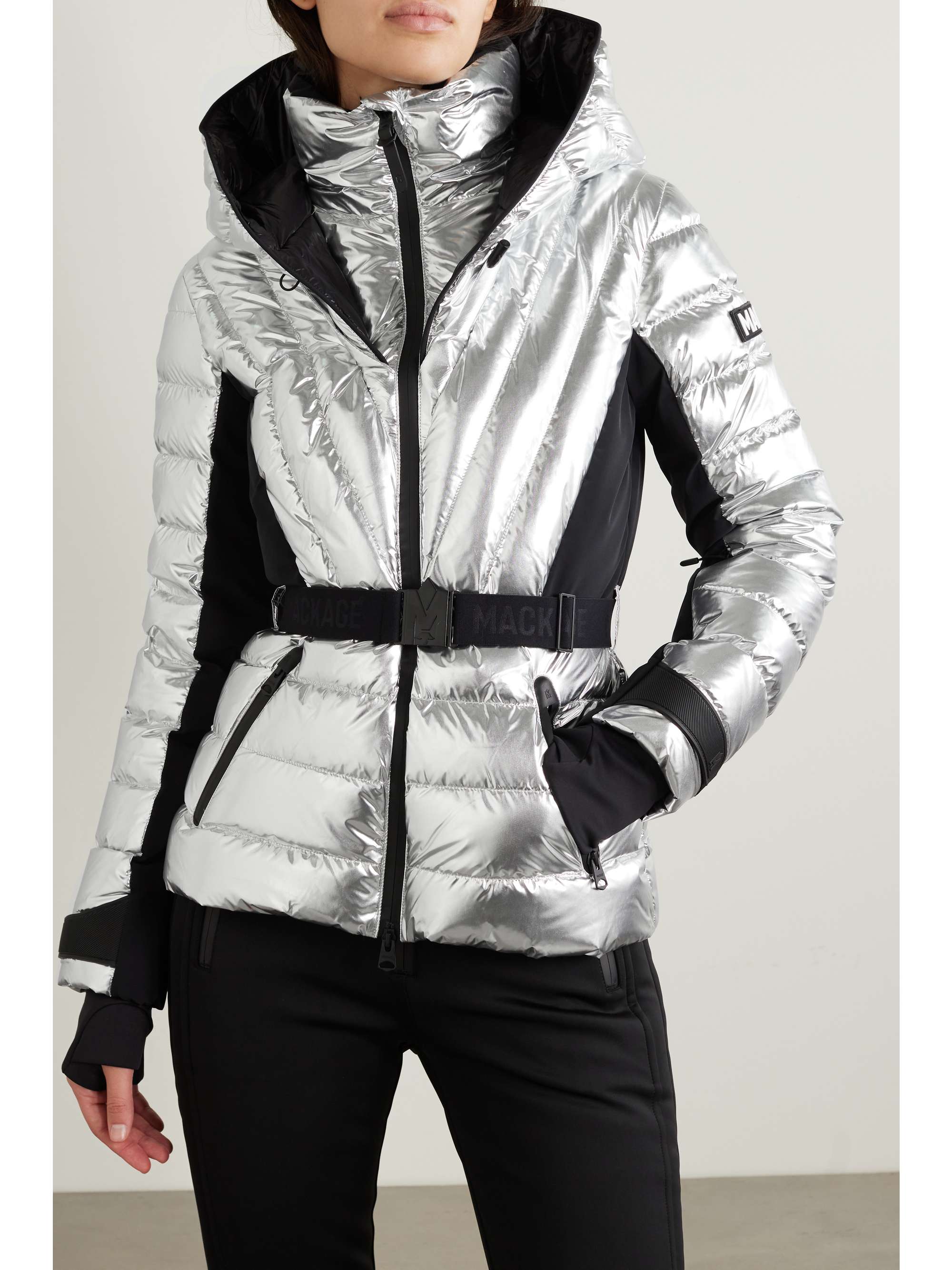 + NET SUSTAIN Elita metallic quilted down ski jacket view