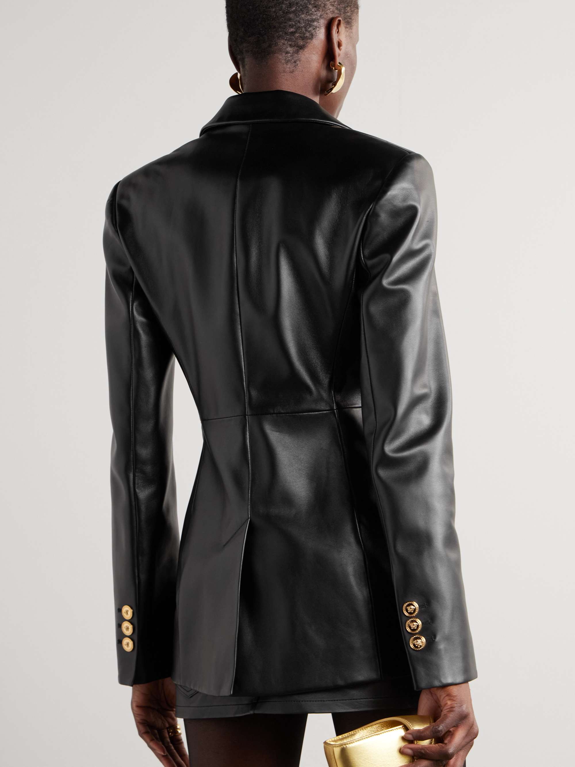 Icons leather blazer view