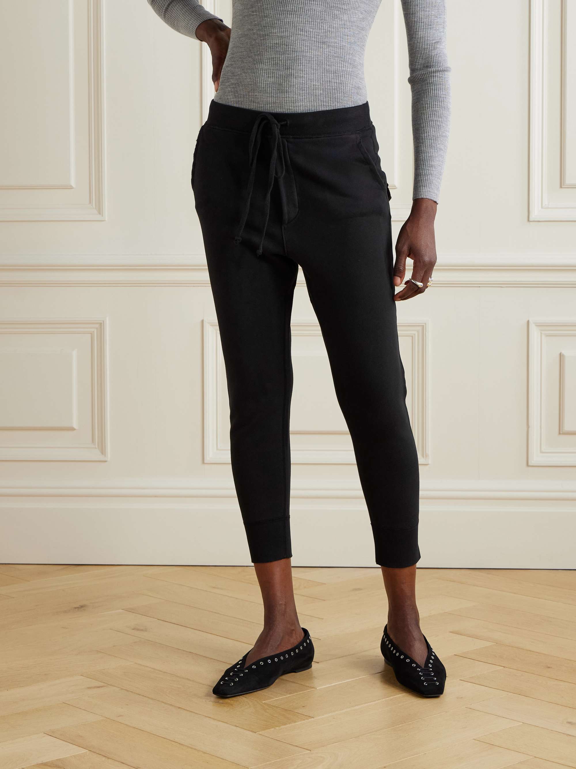 Nolan cropped cotton-jersey track pants view