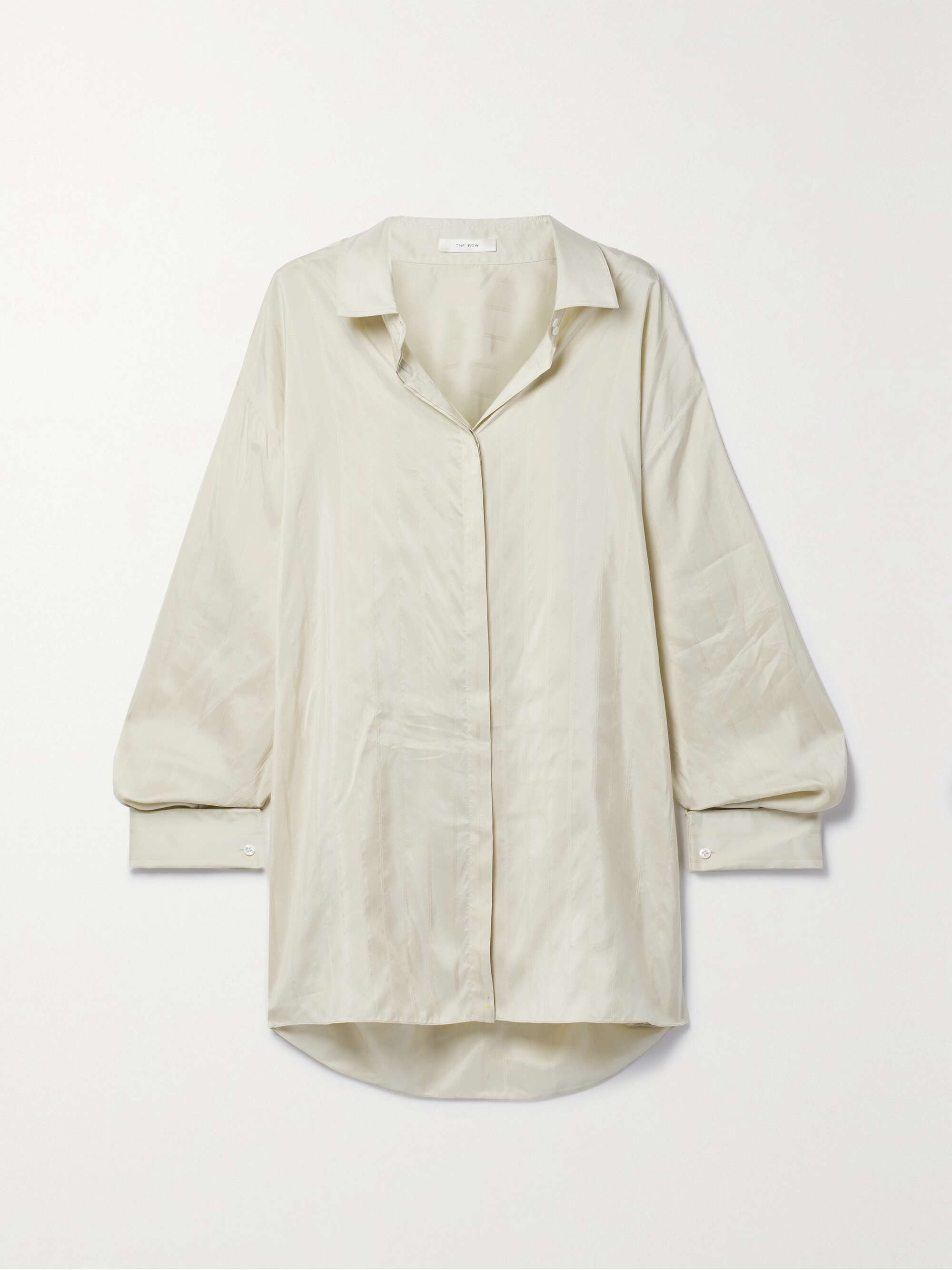 Nomoon oversized embroidered striped silk shirt view