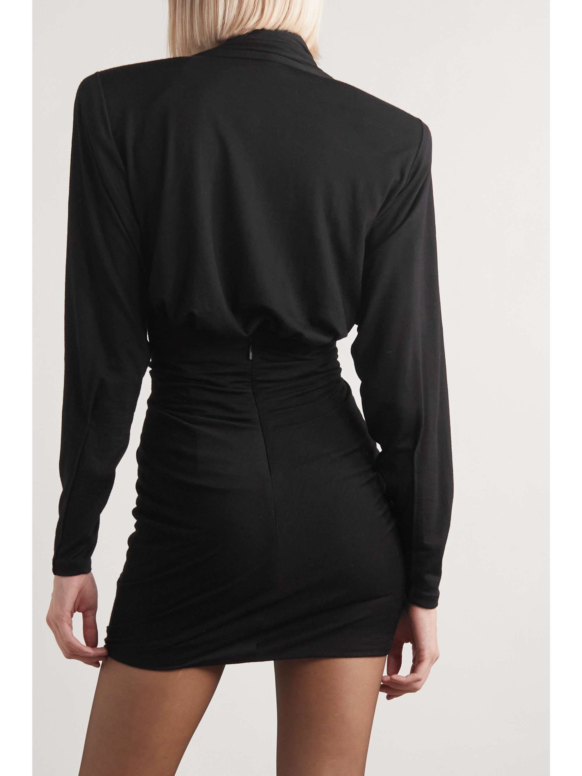 Draped wool-jersey mini dress view