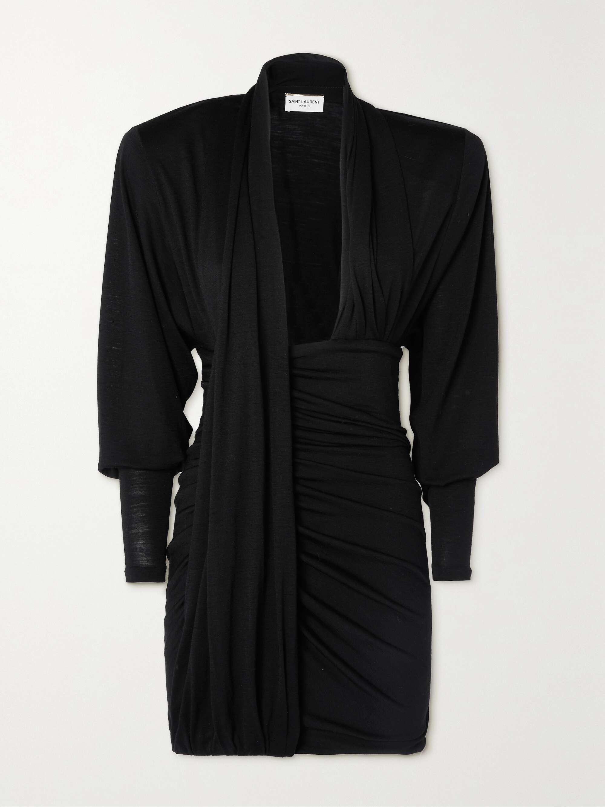 Draped wool-jersey mini dress view