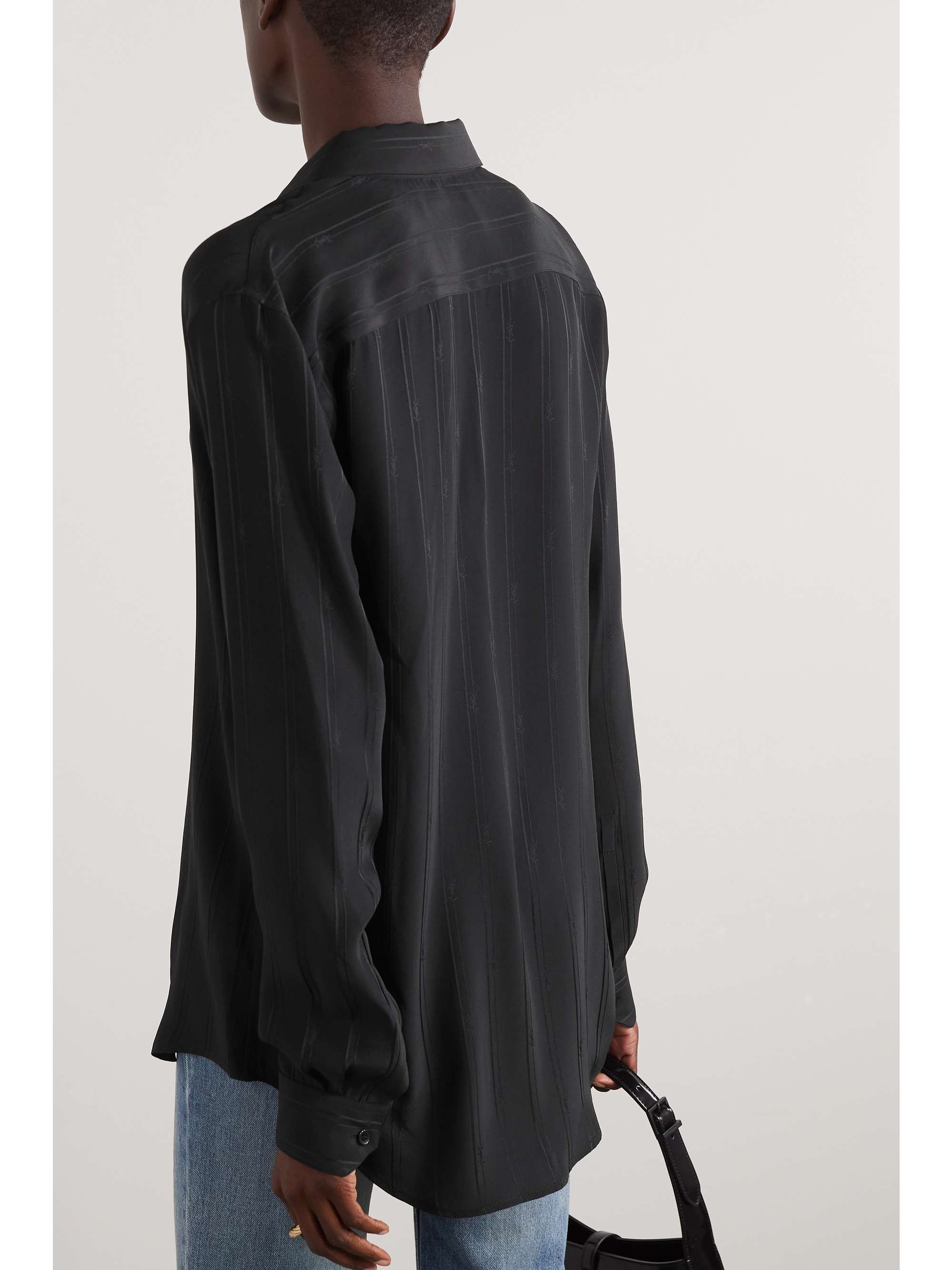 Striped silk-georgette shirt view