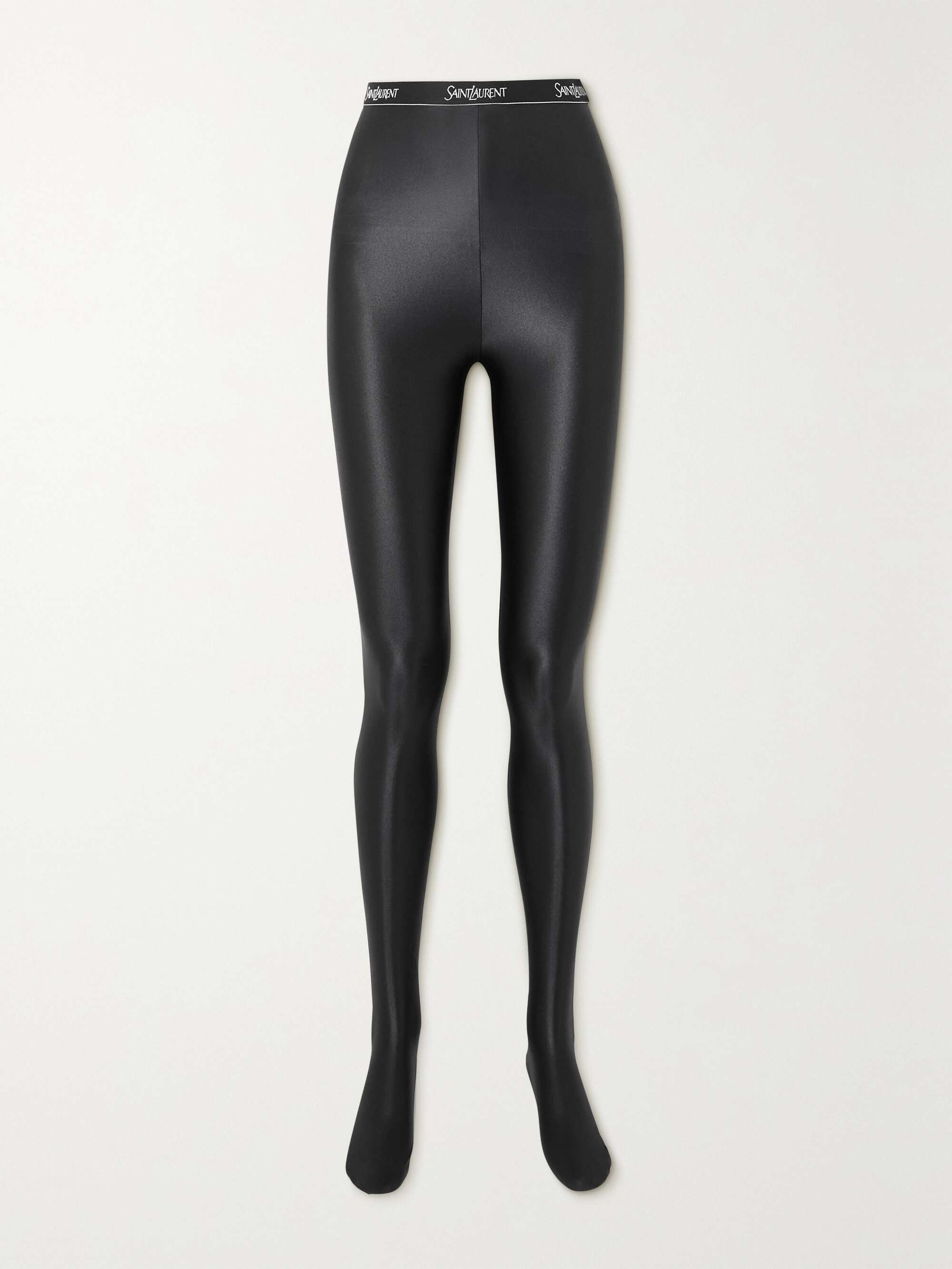 Glossed stretch leggings view