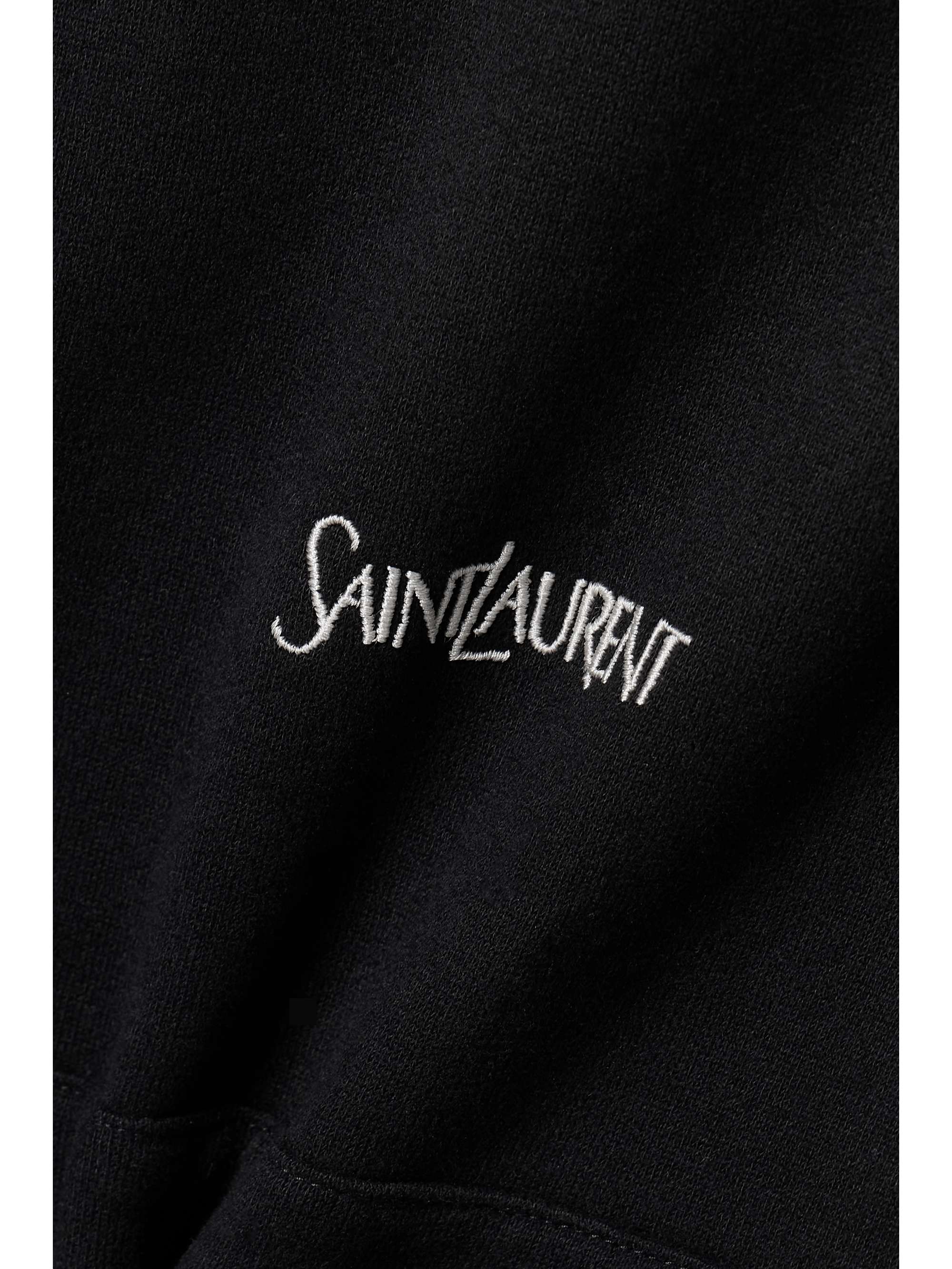 Striped embroidered cotton-jersey hoodie view