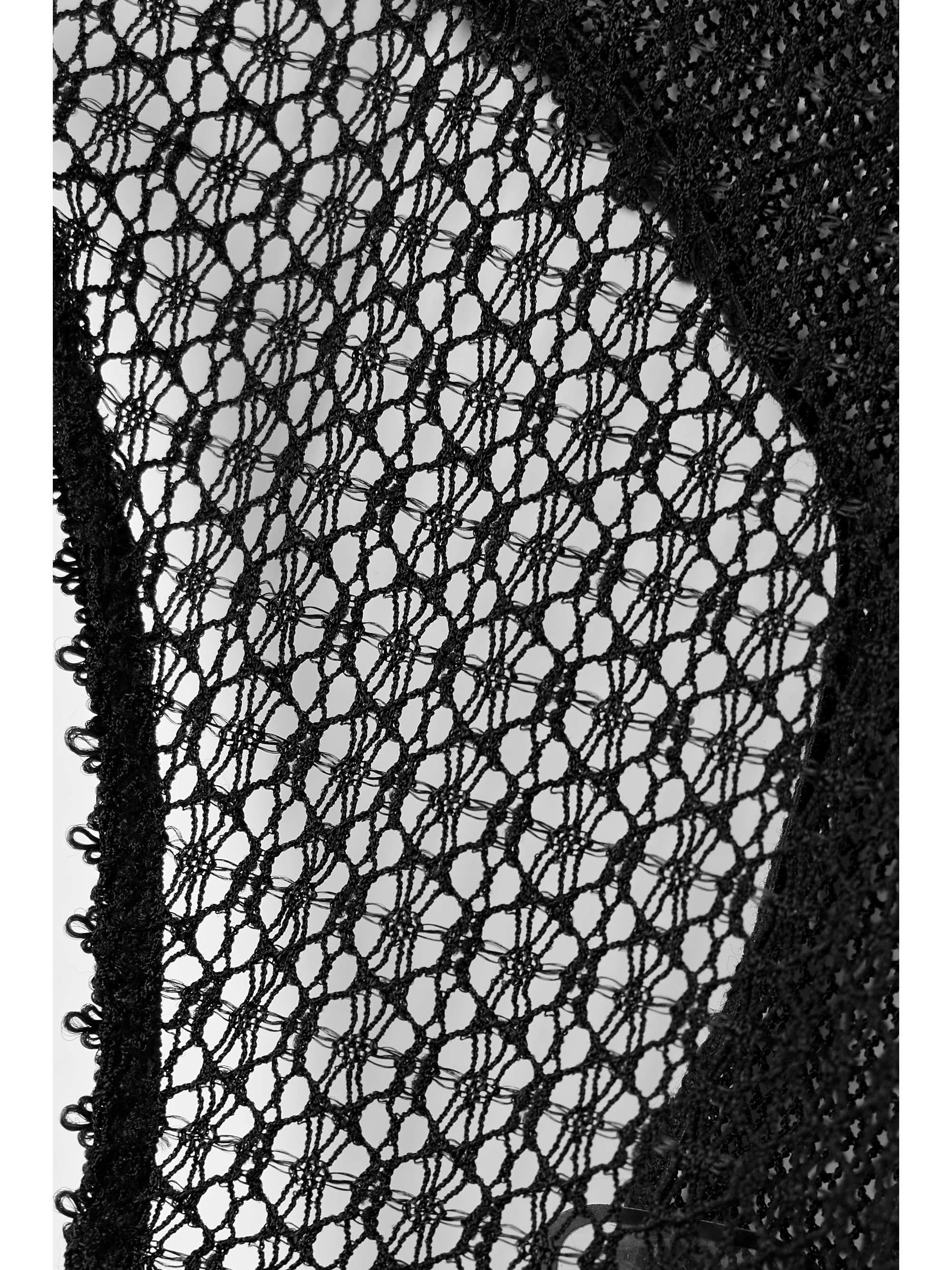 Crocheted lace and mesh thong view