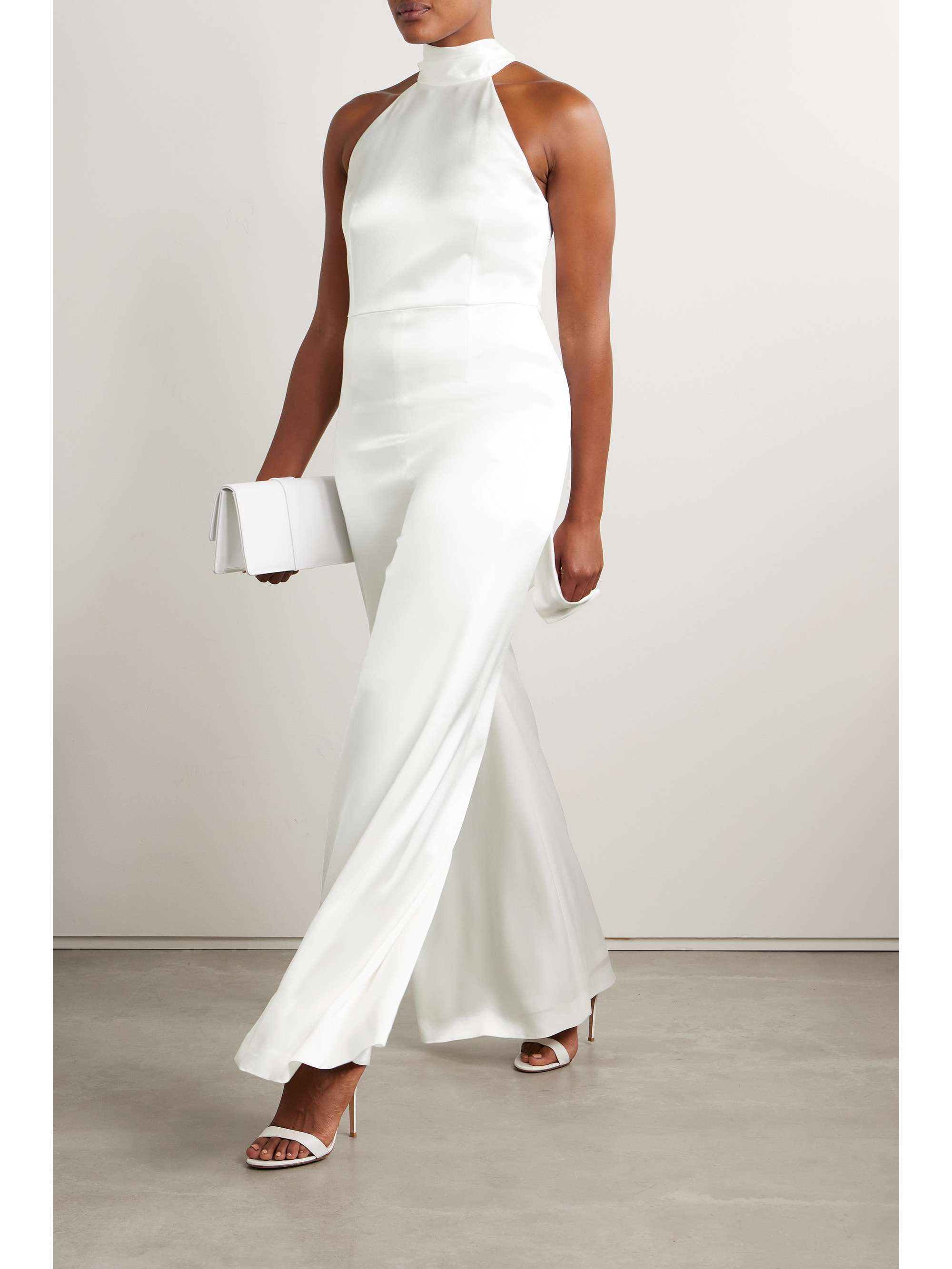 Sienna satin halterneck jumpsuit view