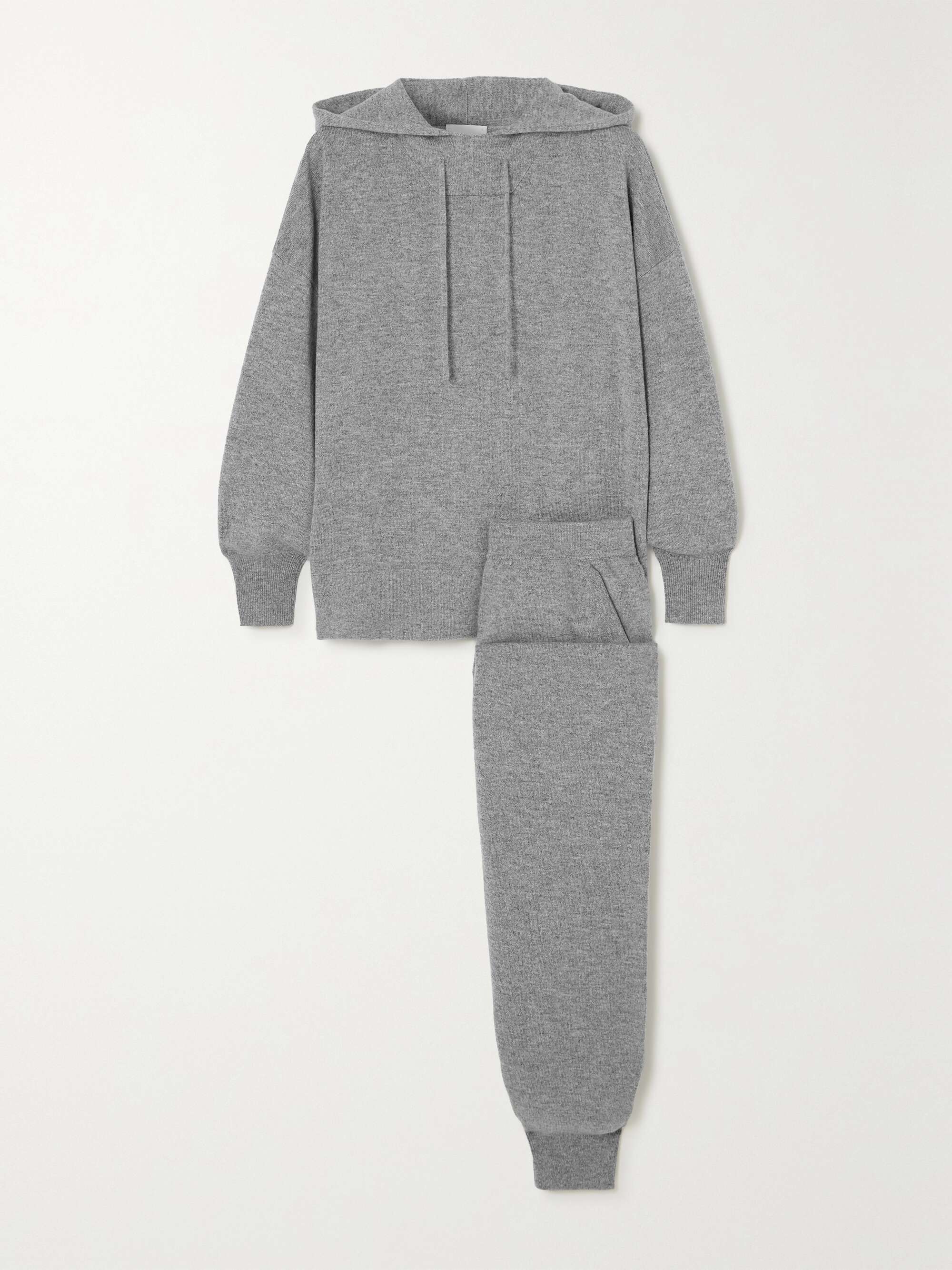 Cashmere hoodie and track pants set view