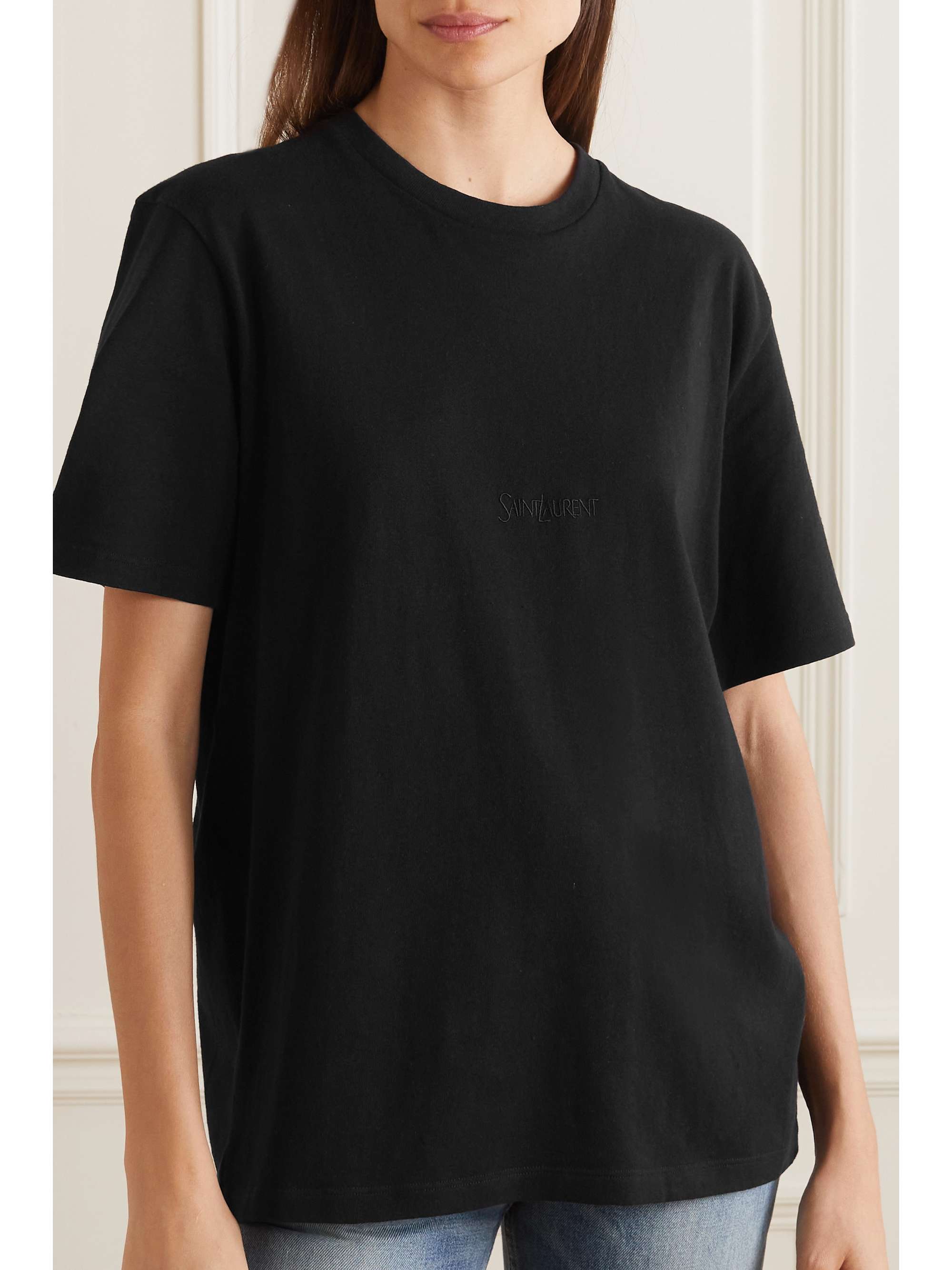 Embroidered cotton T-shirt view