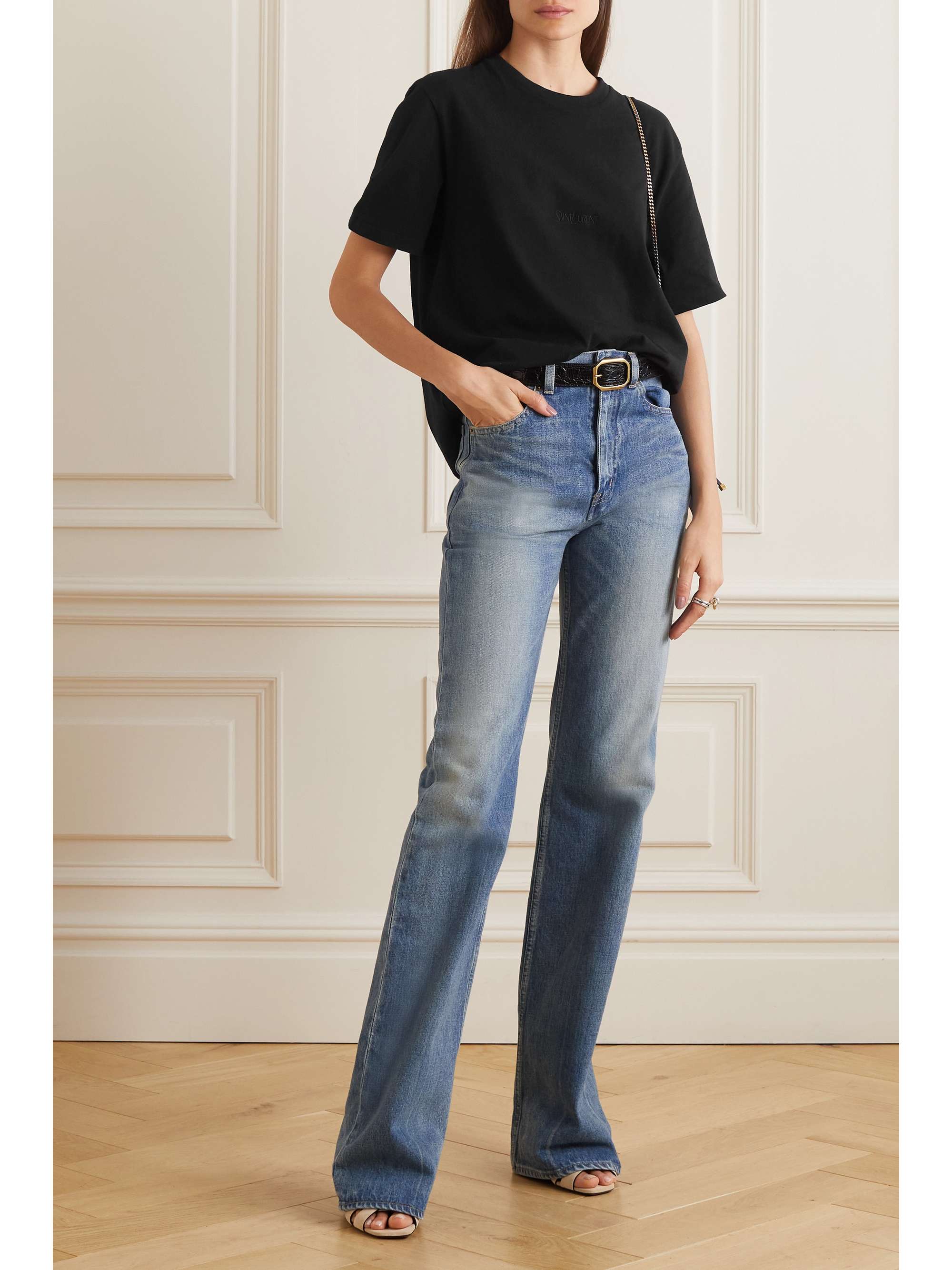 Embroidered cotton T-shirt view