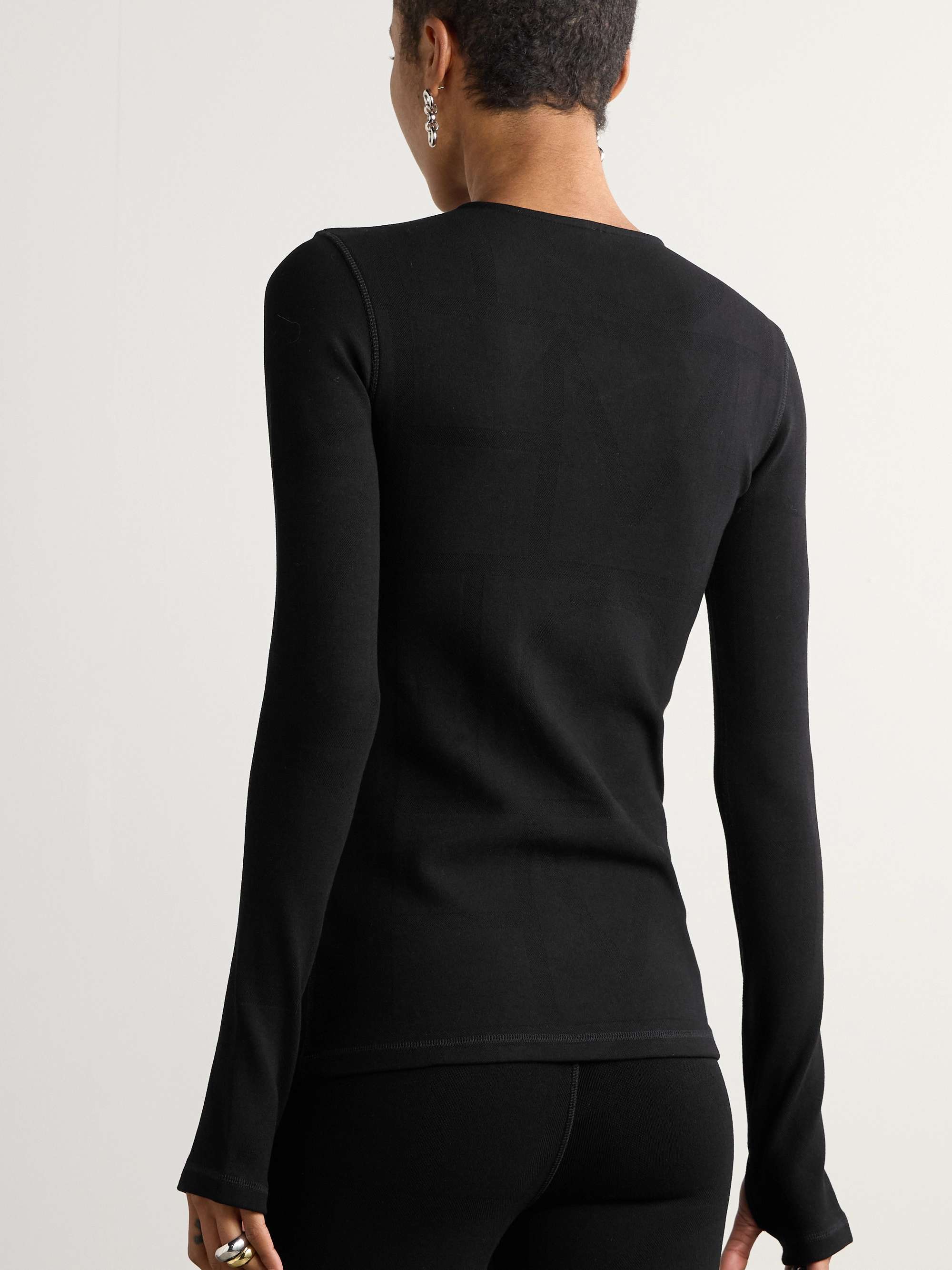 Jacquard-knit top view