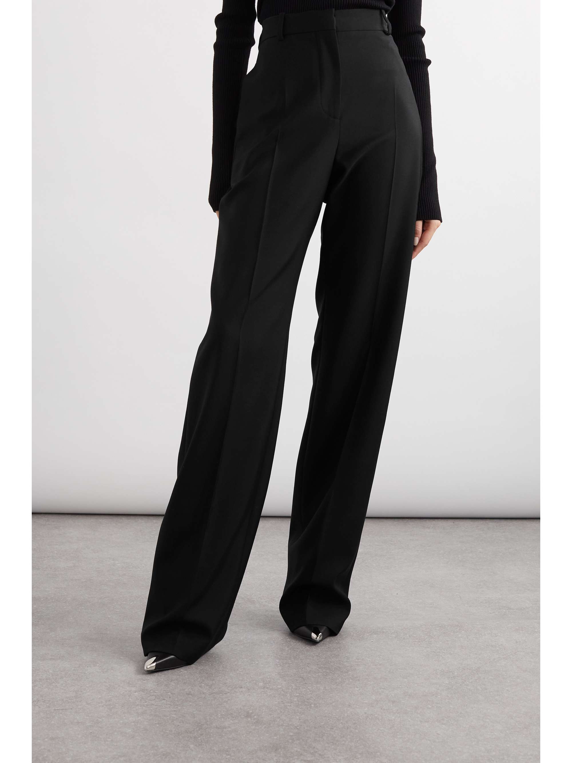 Straight-leg wool pants view