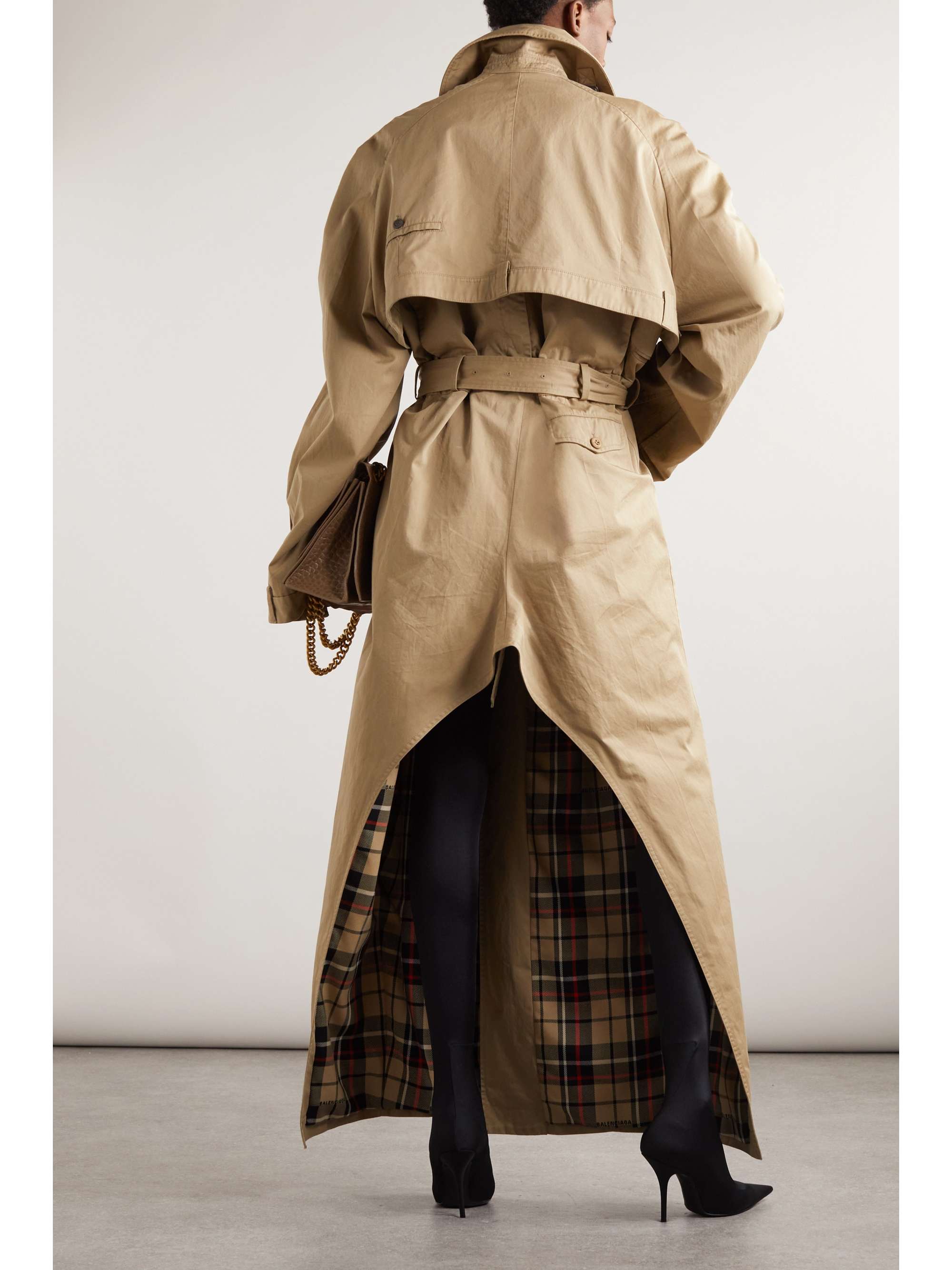 Oversized asymmetric cotton-twill trench coat view
