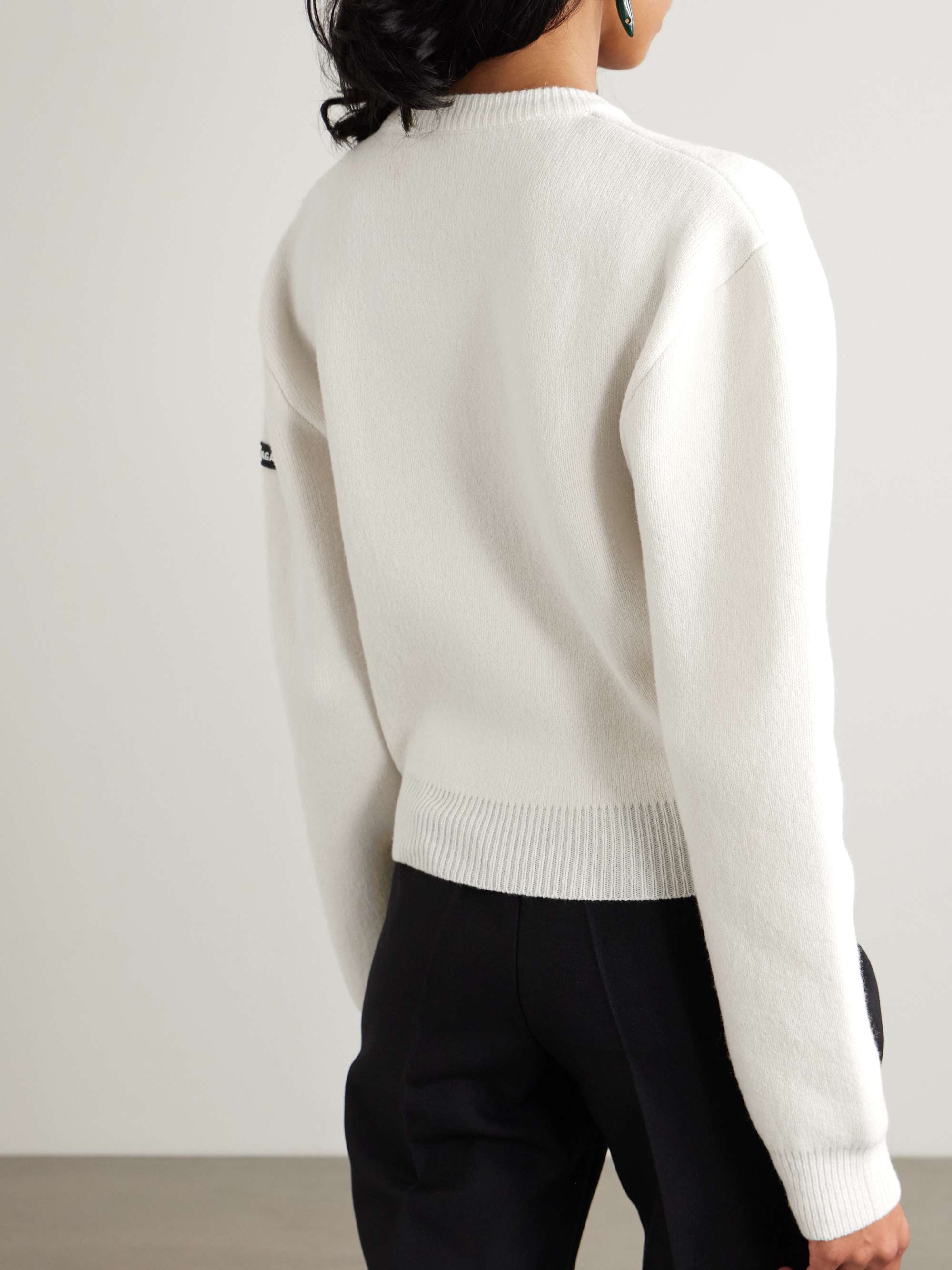 Appliquéd wool sweater view