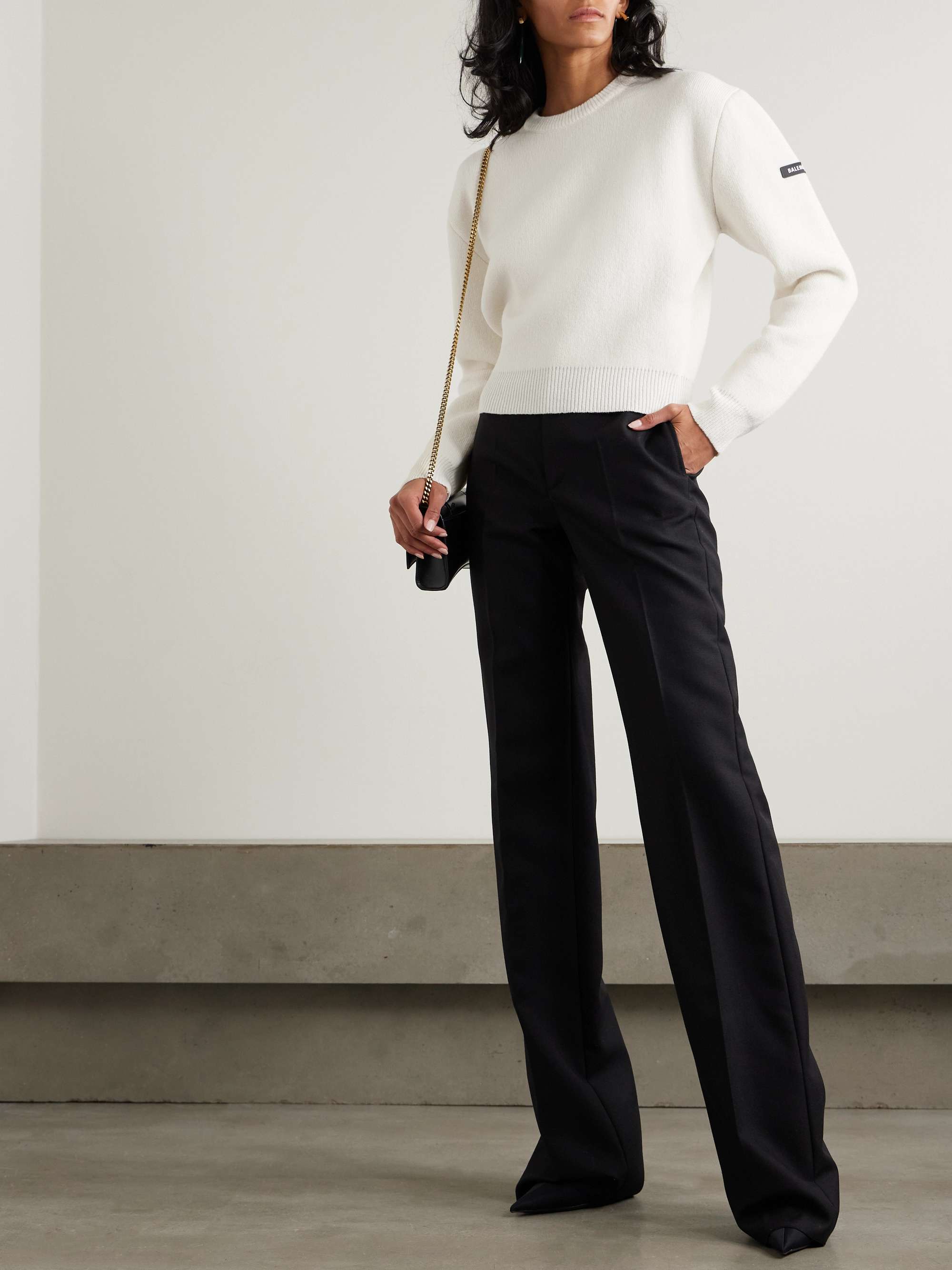 Appliquéd wool sweater view