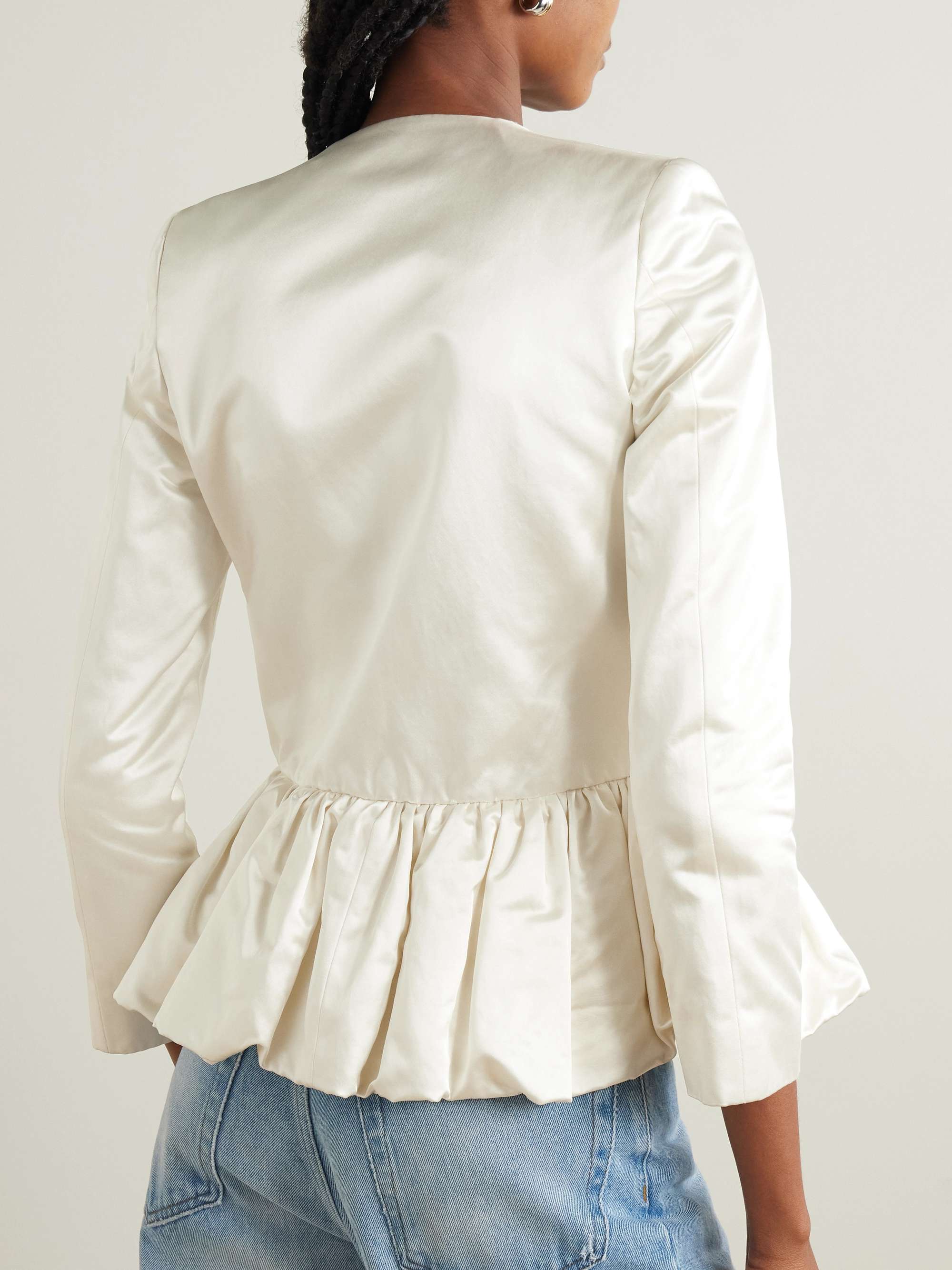 + NET SUSTAIN duchesse silk-satin peplum jacket view