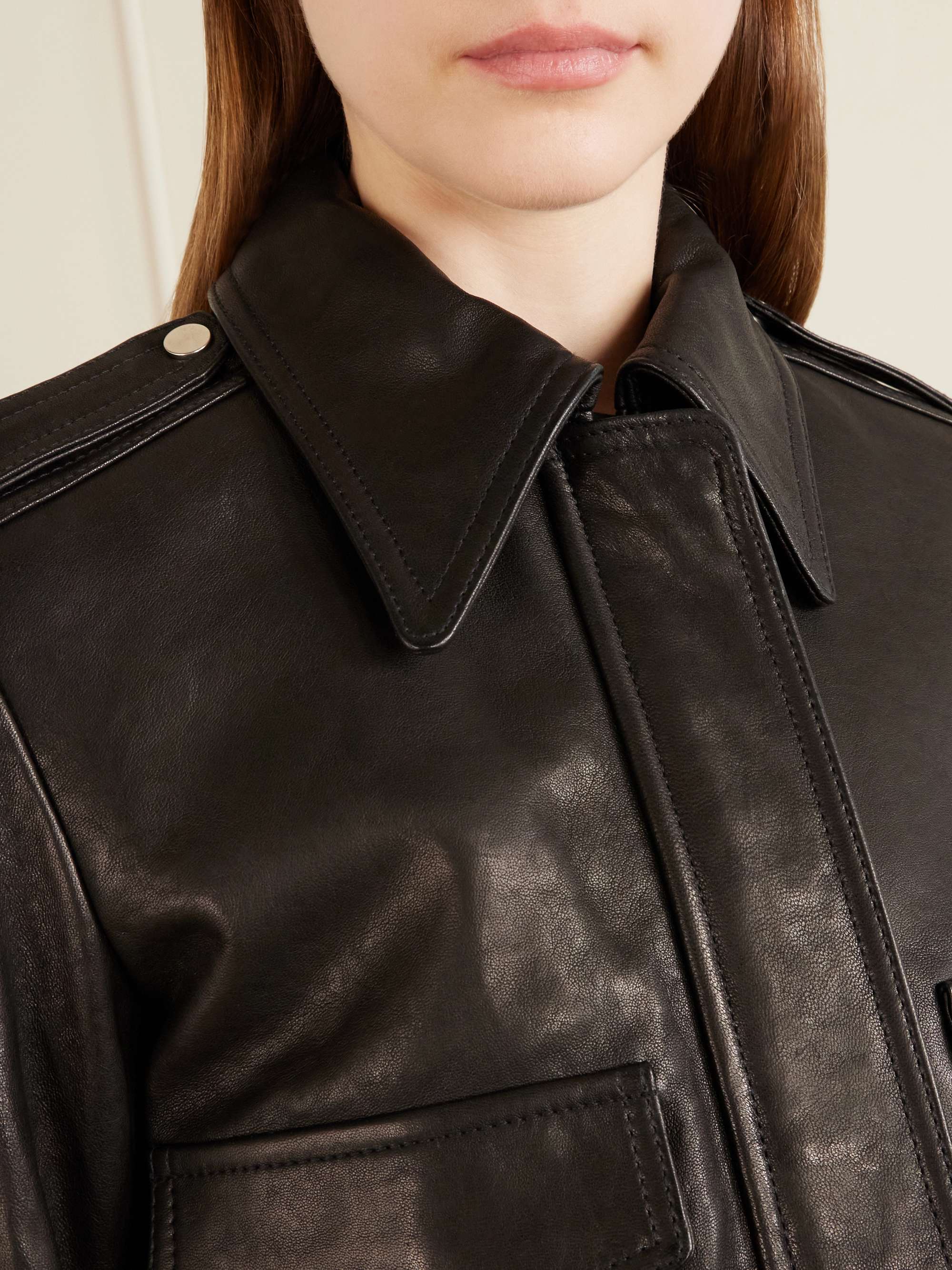 Cordelia cropped leather jacket view