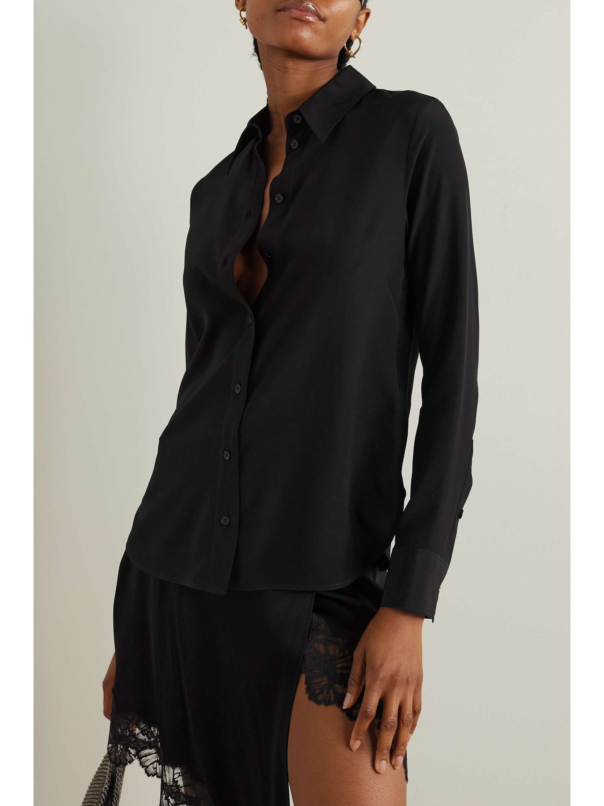 Silk crepe de chine shirt view