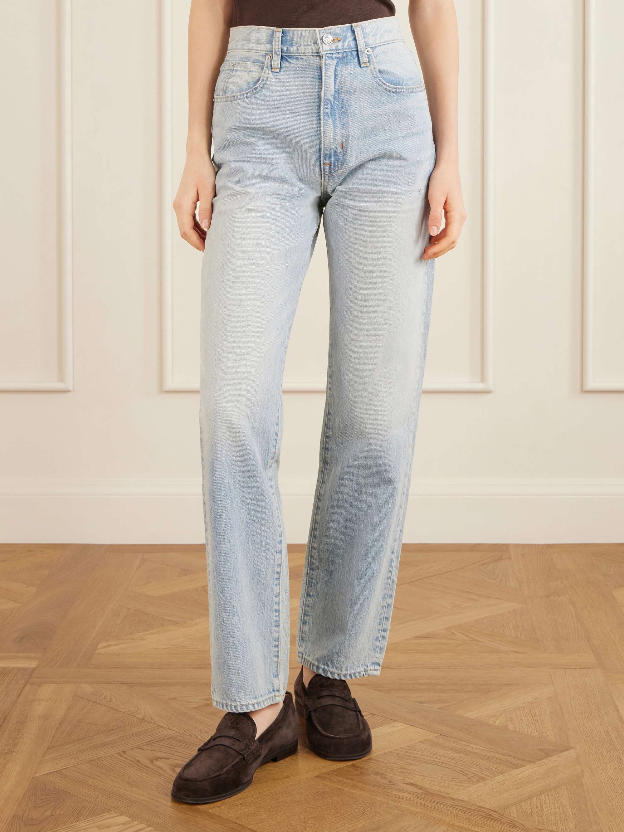 + NET SUSTAIN London high-rise straight-leg organic jeans view
