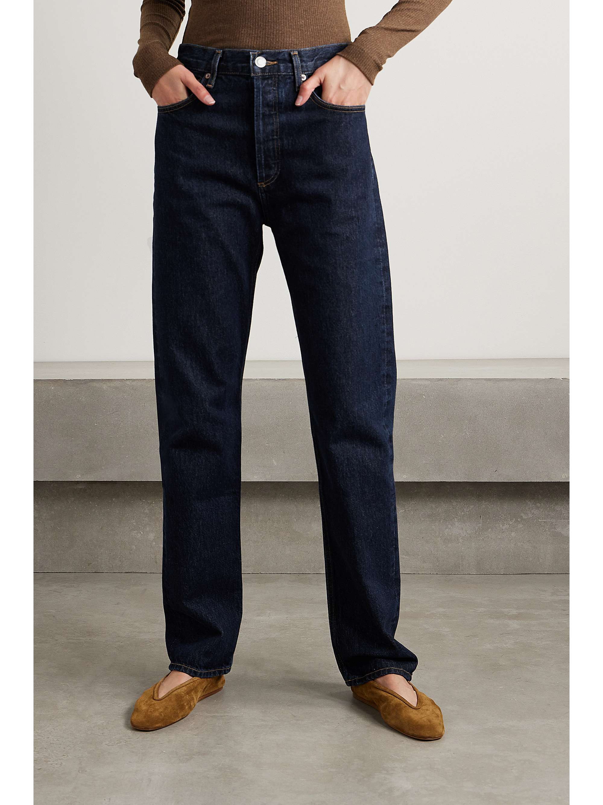 + NET SUSTAIN '90s Pinch Waist Long high-rise straight-leg organic jeans view