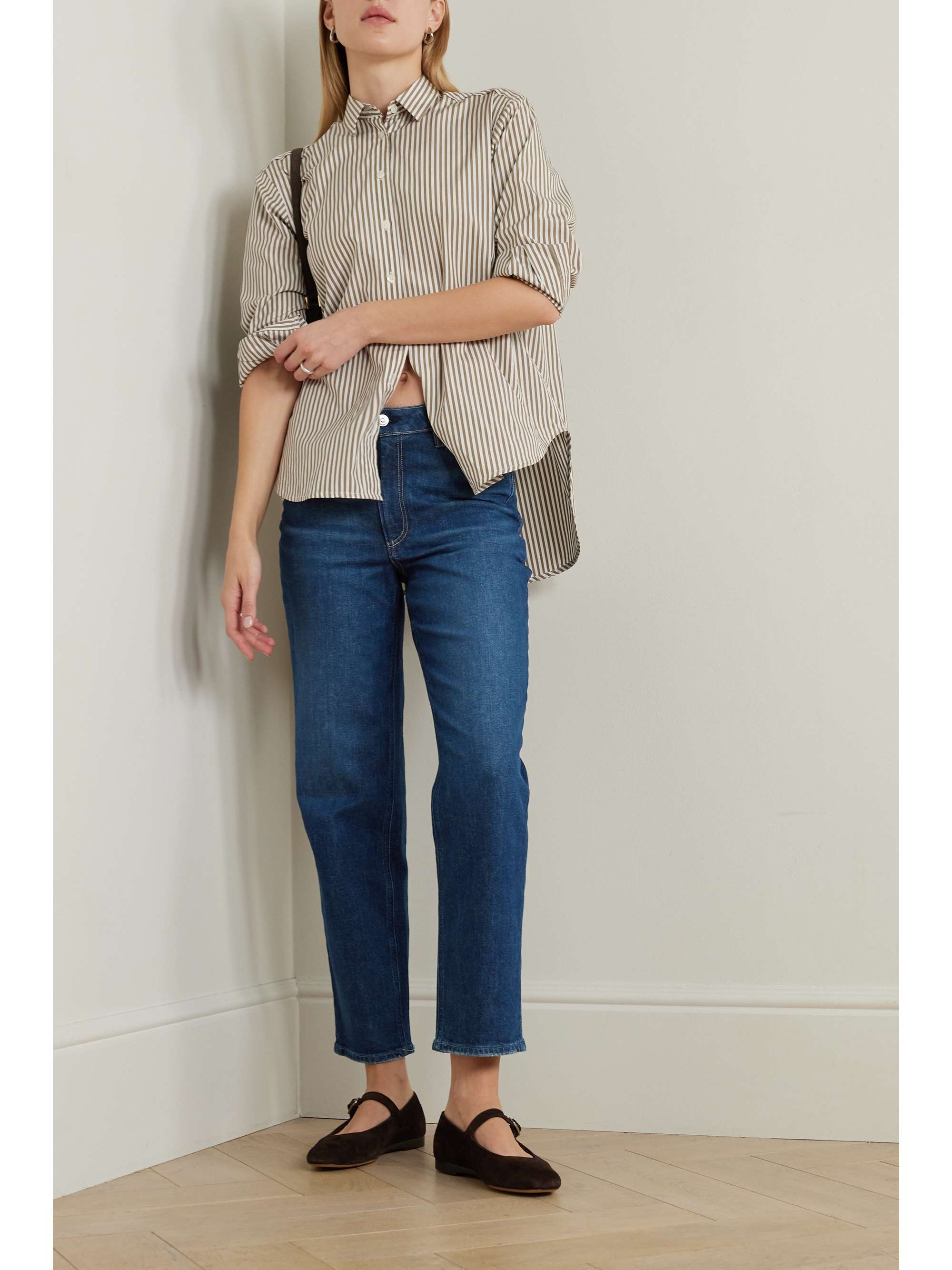 + NET SUSTAIN Sarah cropped stretch high-rise straight-leg organic jeans view