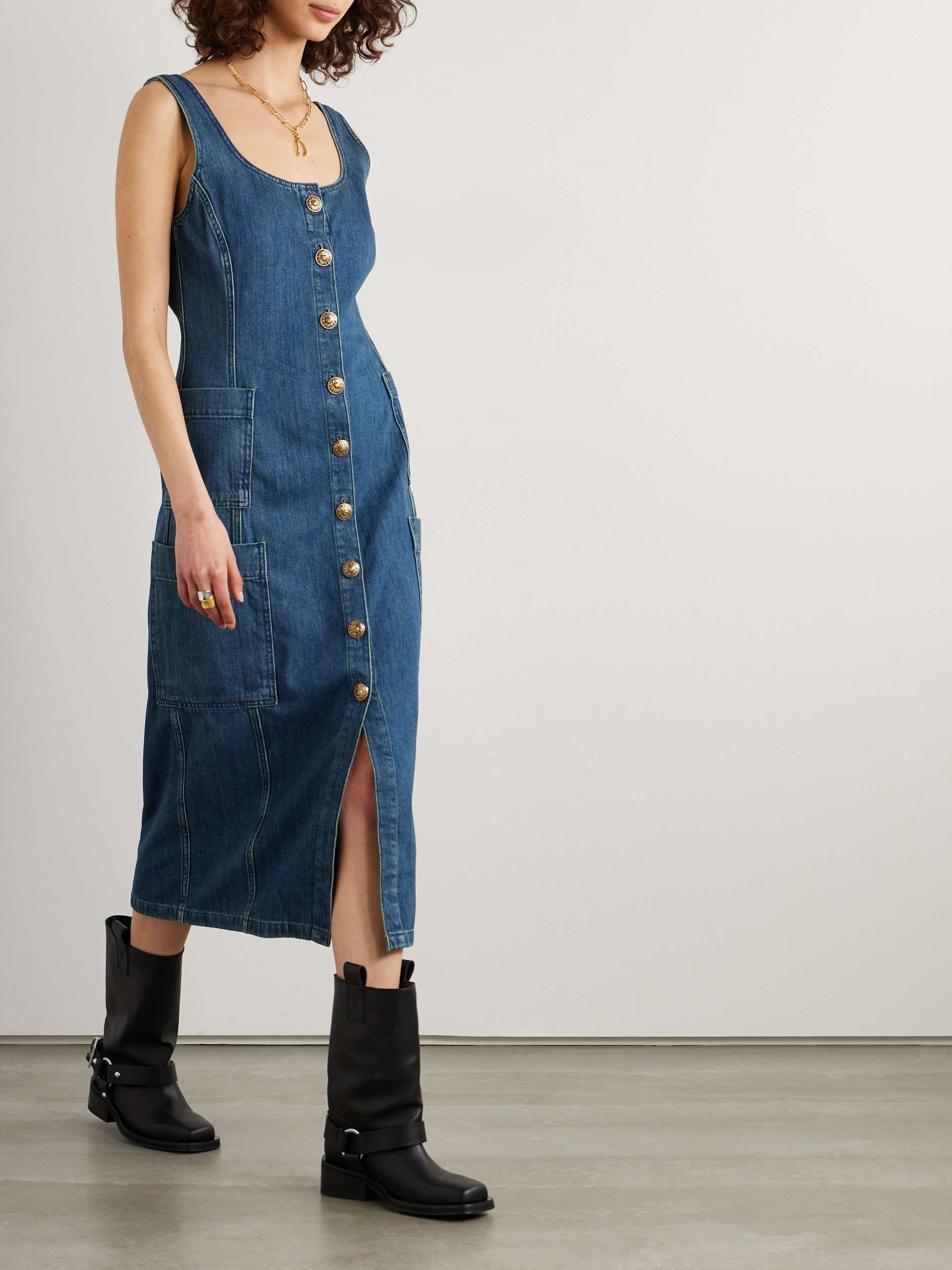 Journey denim midi dress view