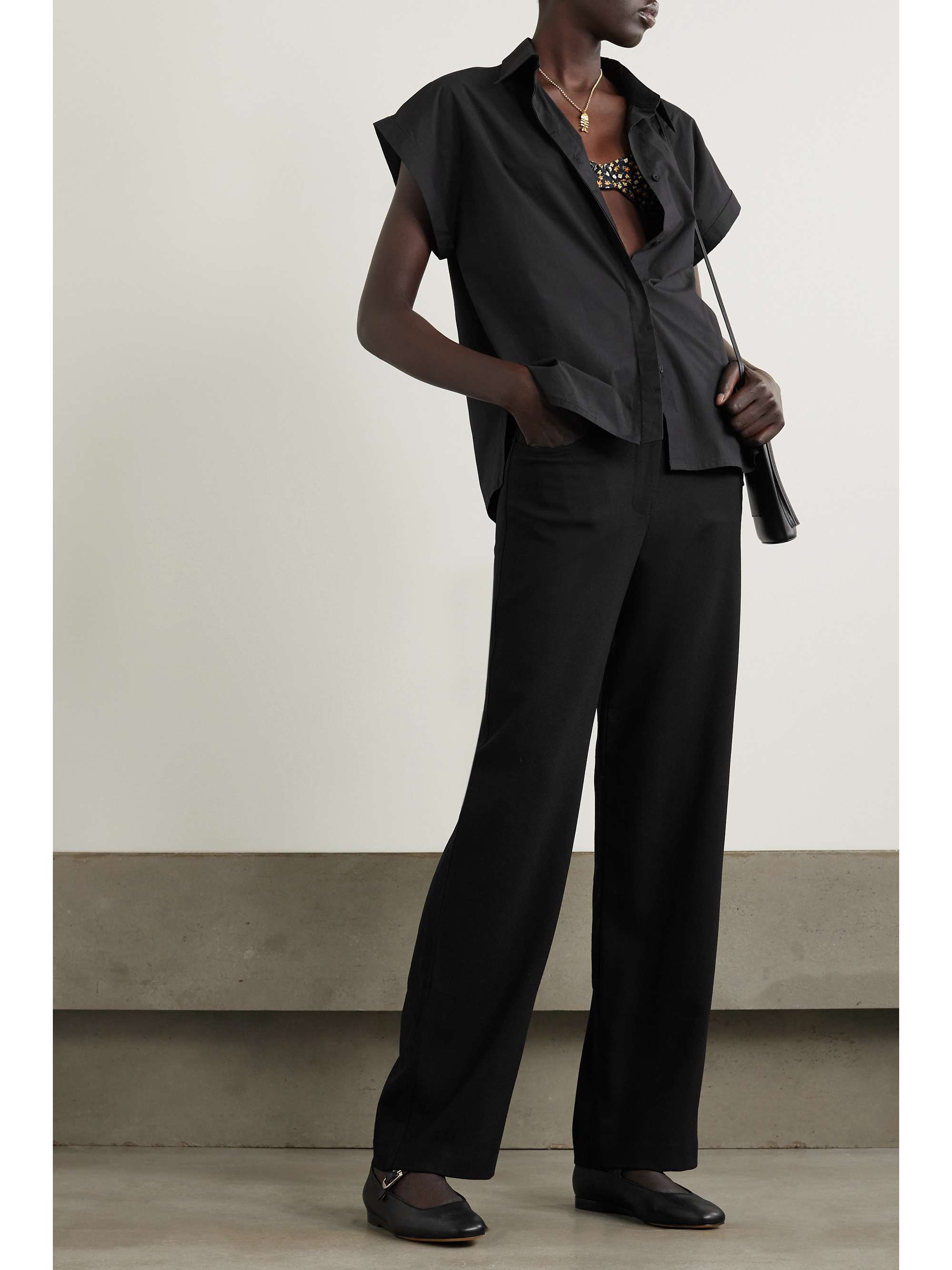 + NET SUSTAIN wool-blend crepe straight-leg pants view