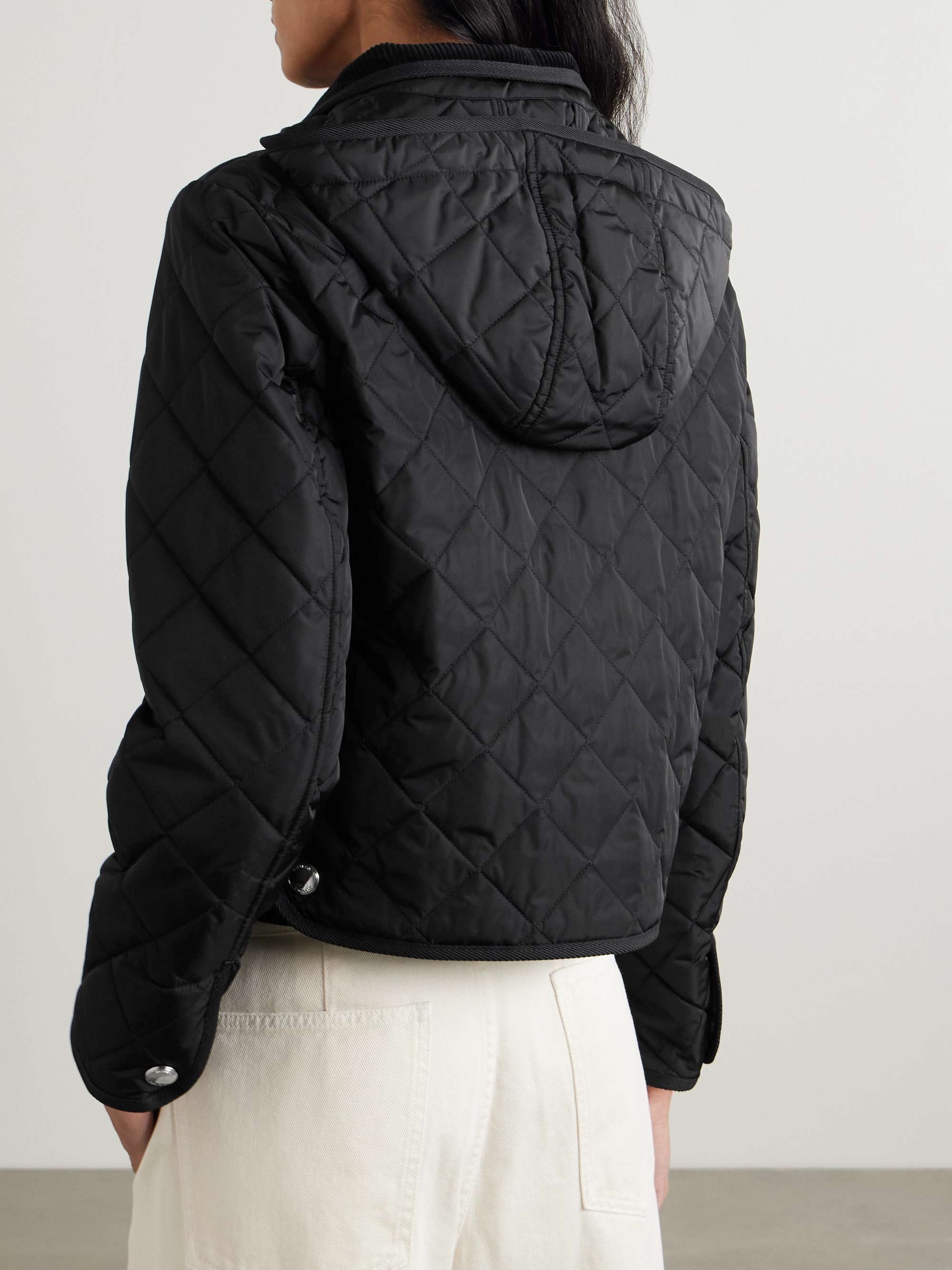 Grosgrain-trimmed quilted shell jacket view