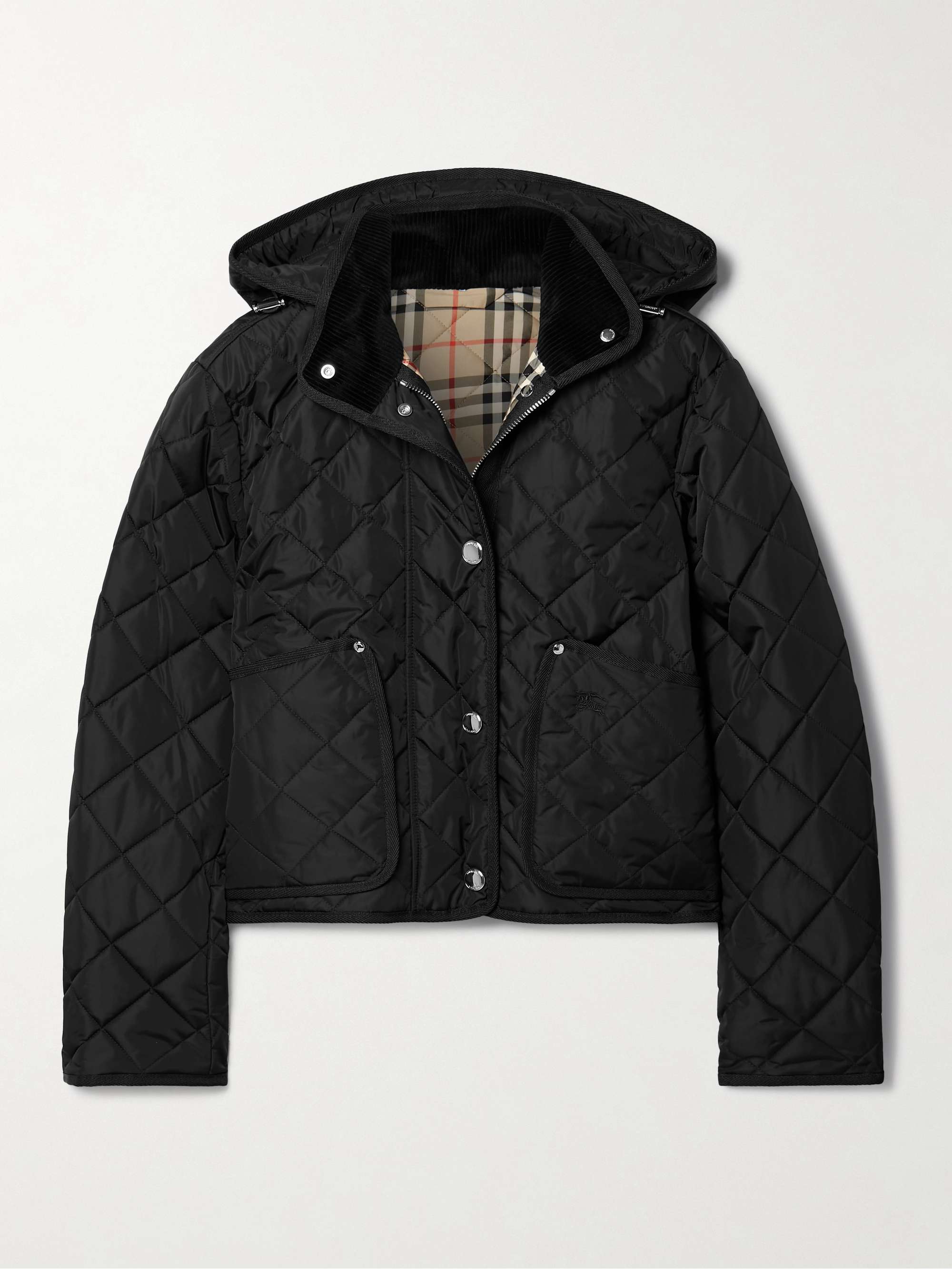 Grosgrain-trimmed quilted shell jacket view