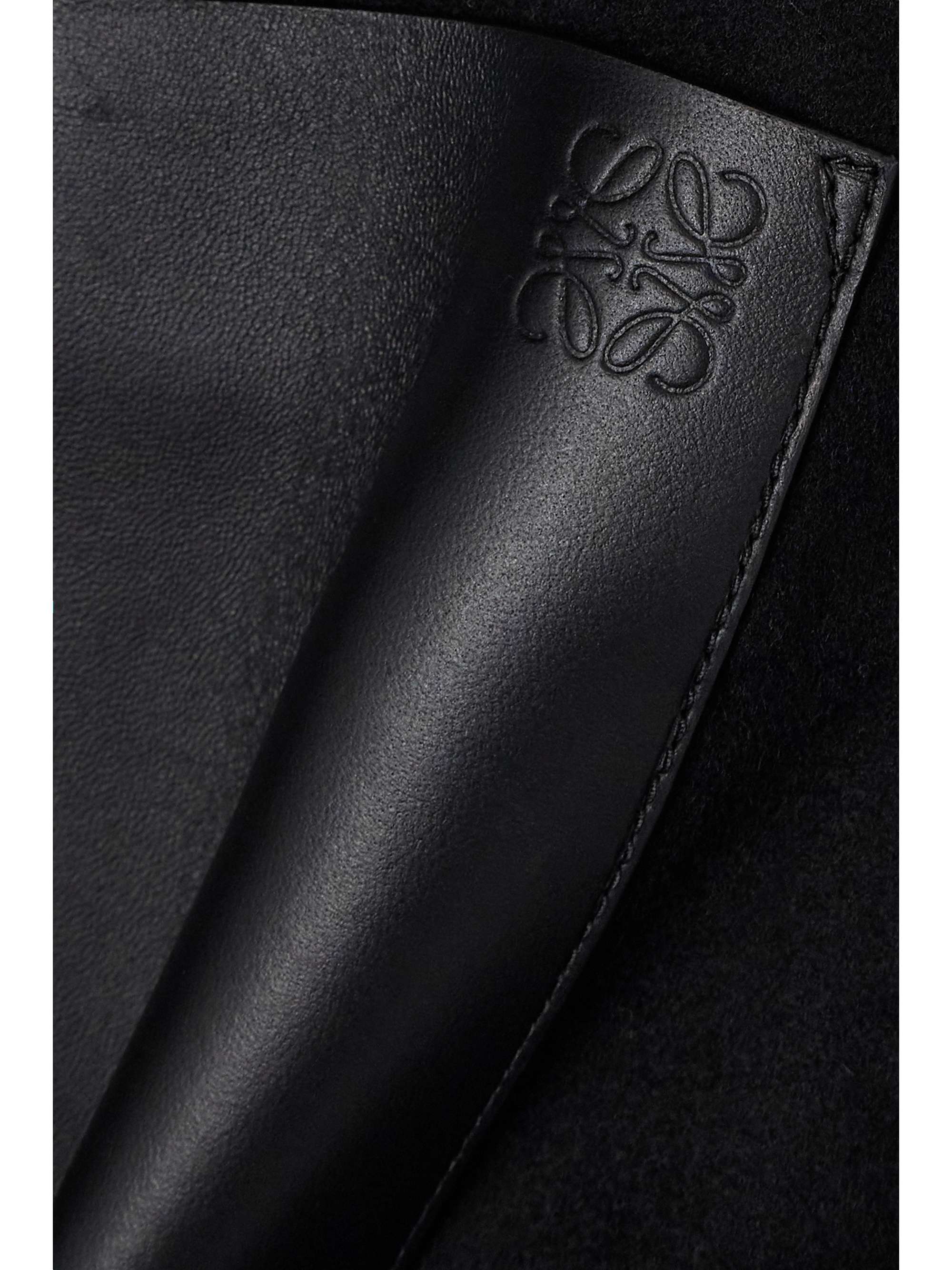 Anagram leather-trimmed wool and cashmere-blend jacket view