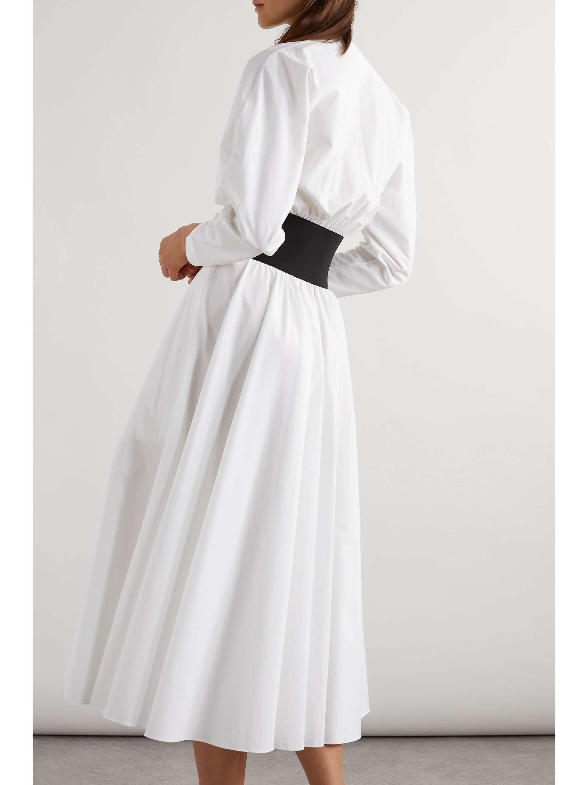 Archetypes belted gathered cotton-poplin midi dress view