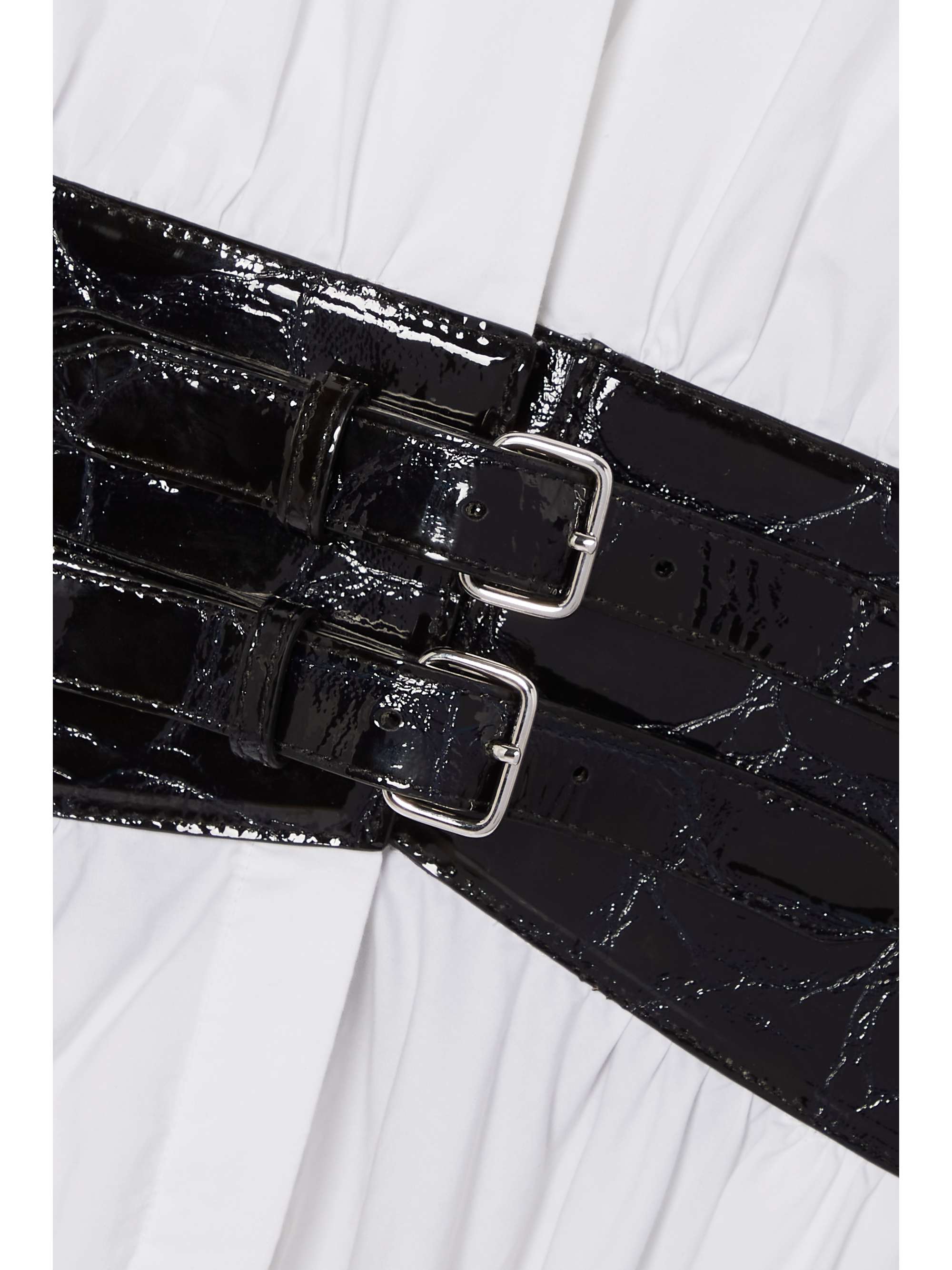 Archetypes belted gathered cotton-poplin midi dress view
