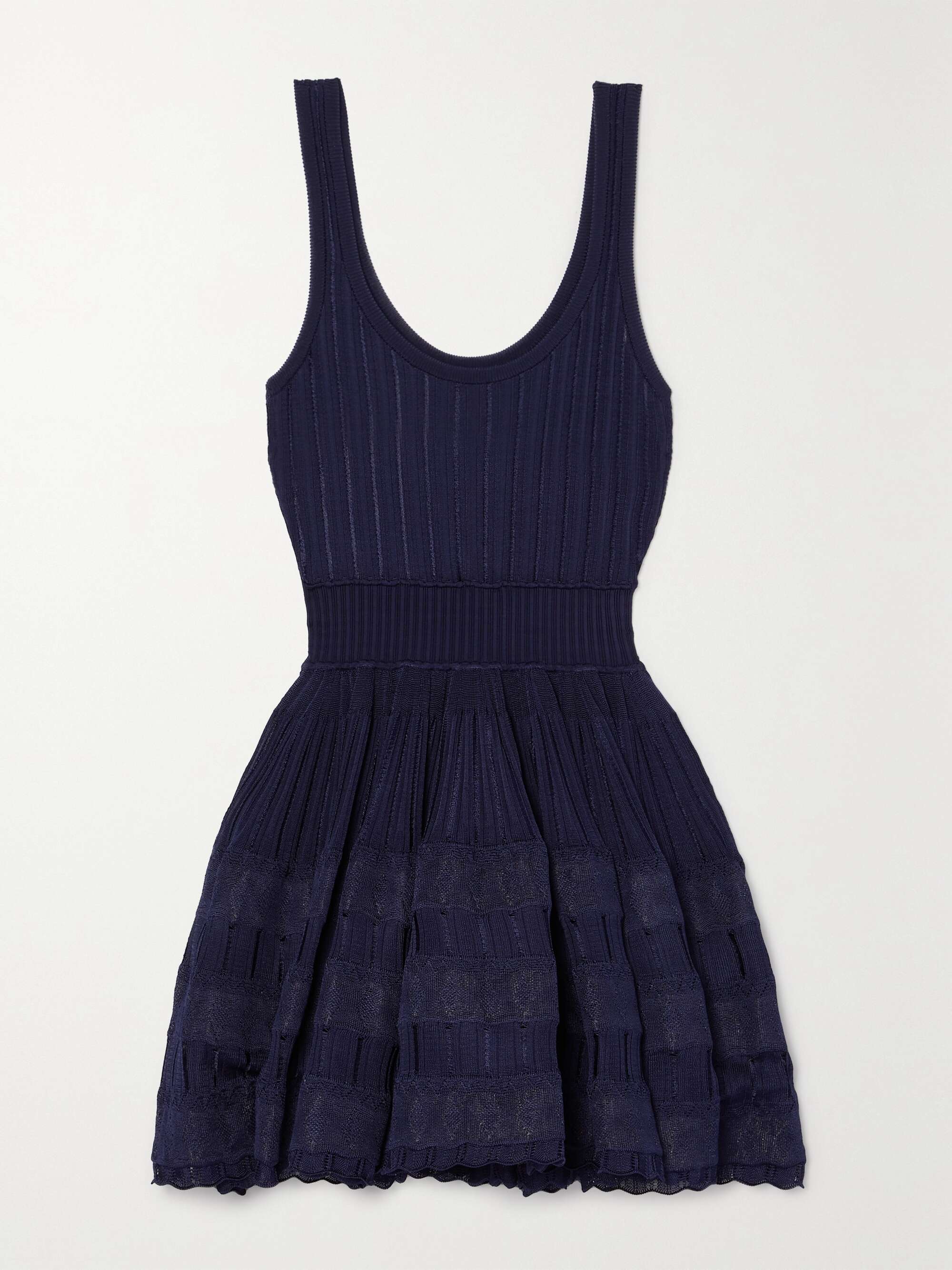 Archetypes ribbed pointelle-knit mini dress view