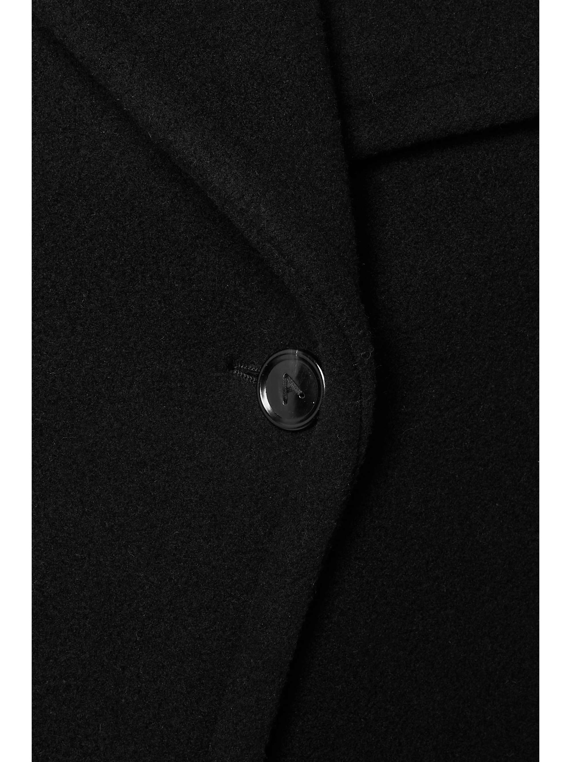 Archetypes leather-trimmed wool-blend coat view
