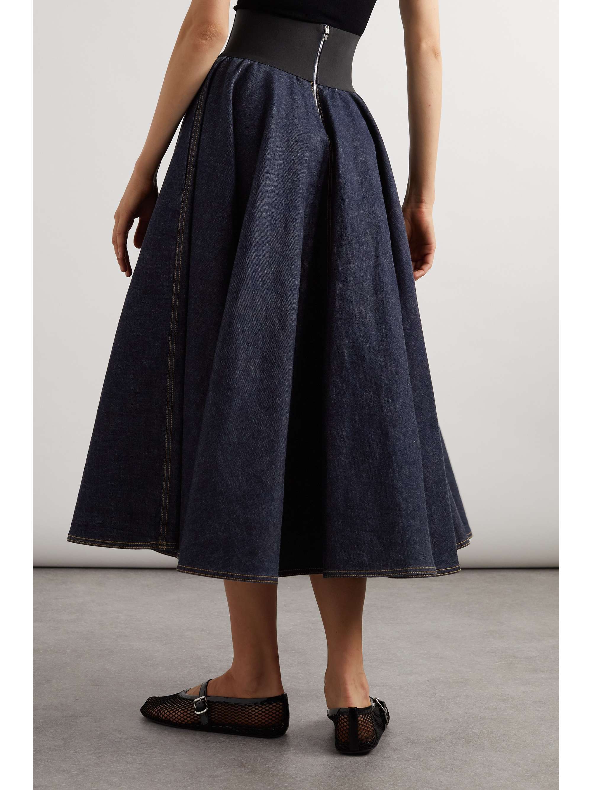 Archetypes belted denim midi skirt view
