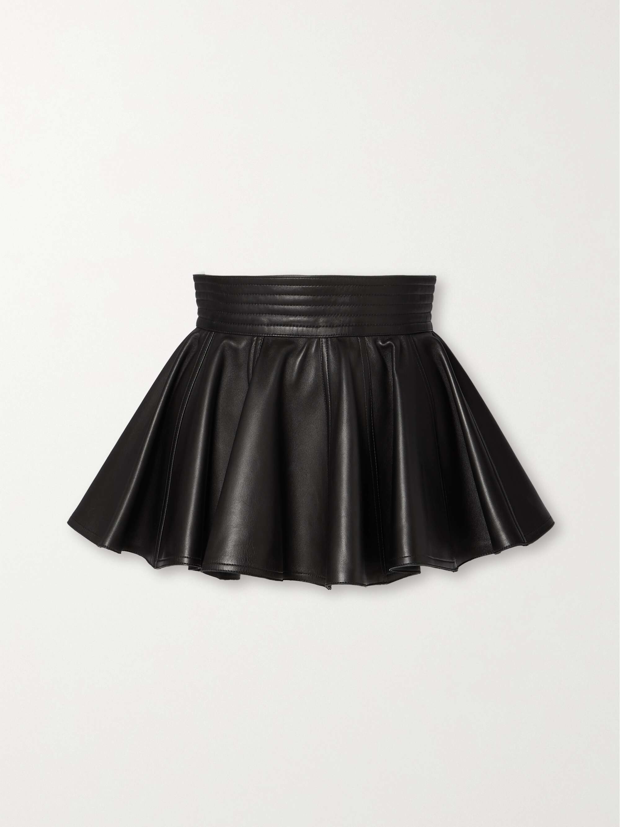 Ruffled leather waist belt view