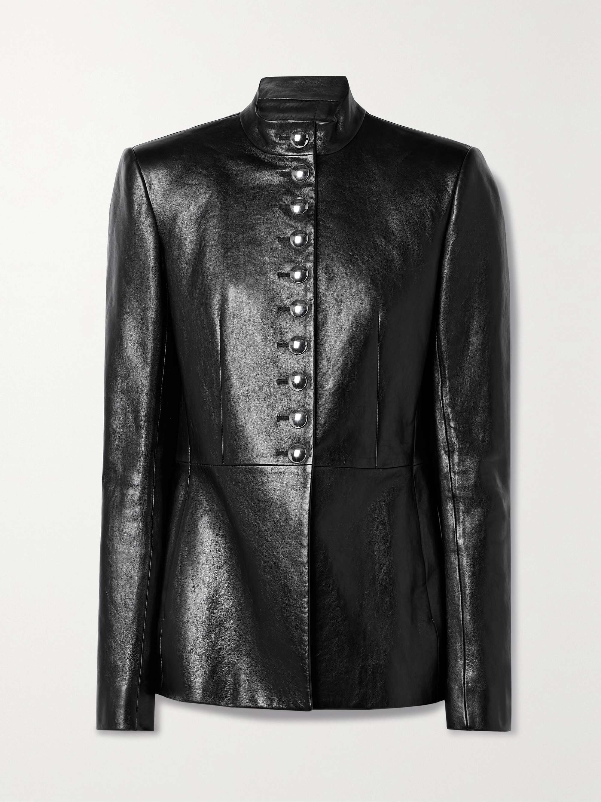 Samuel paneled leather jacket view