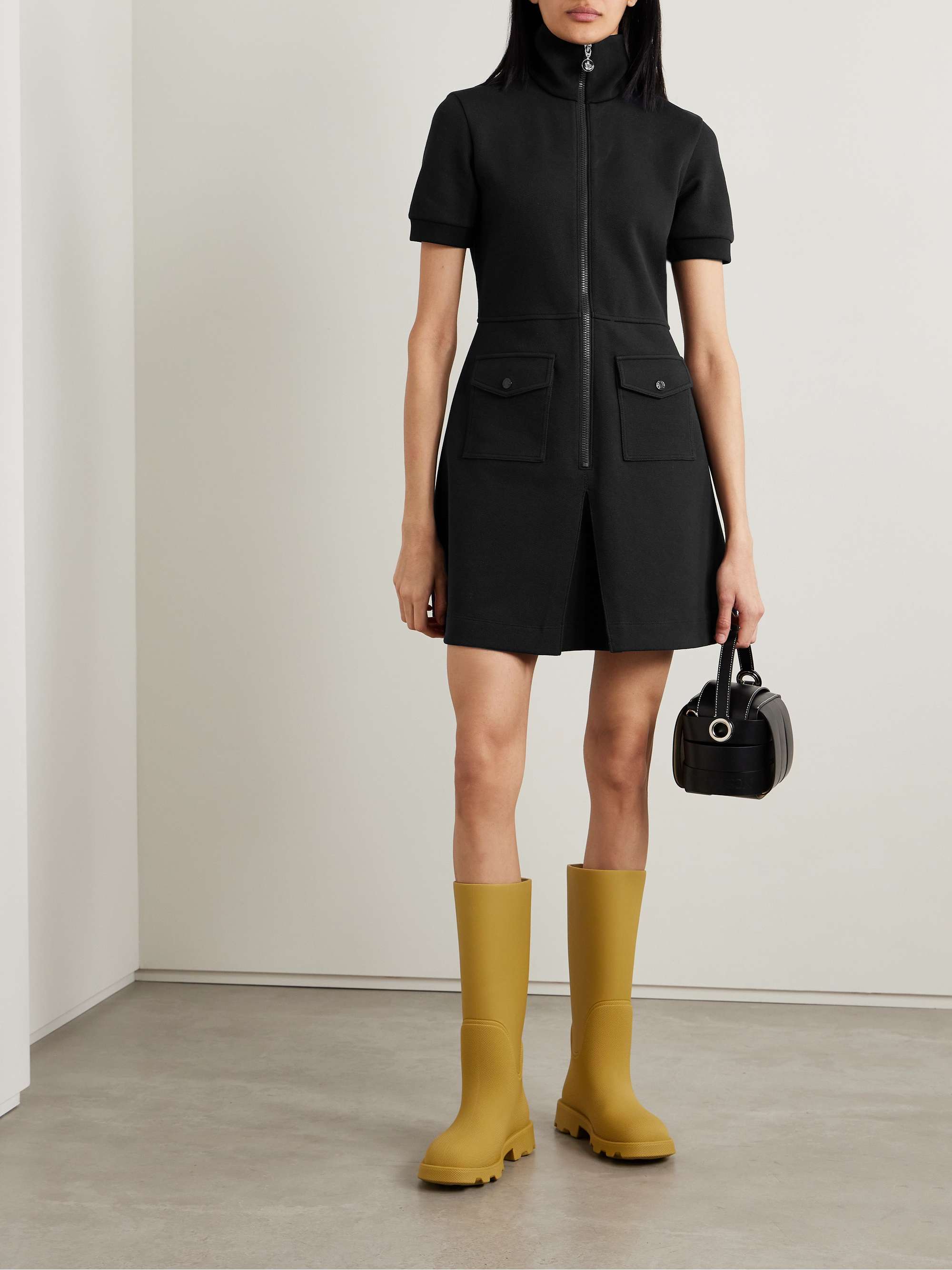 Cotton-blend piqué mini dress view