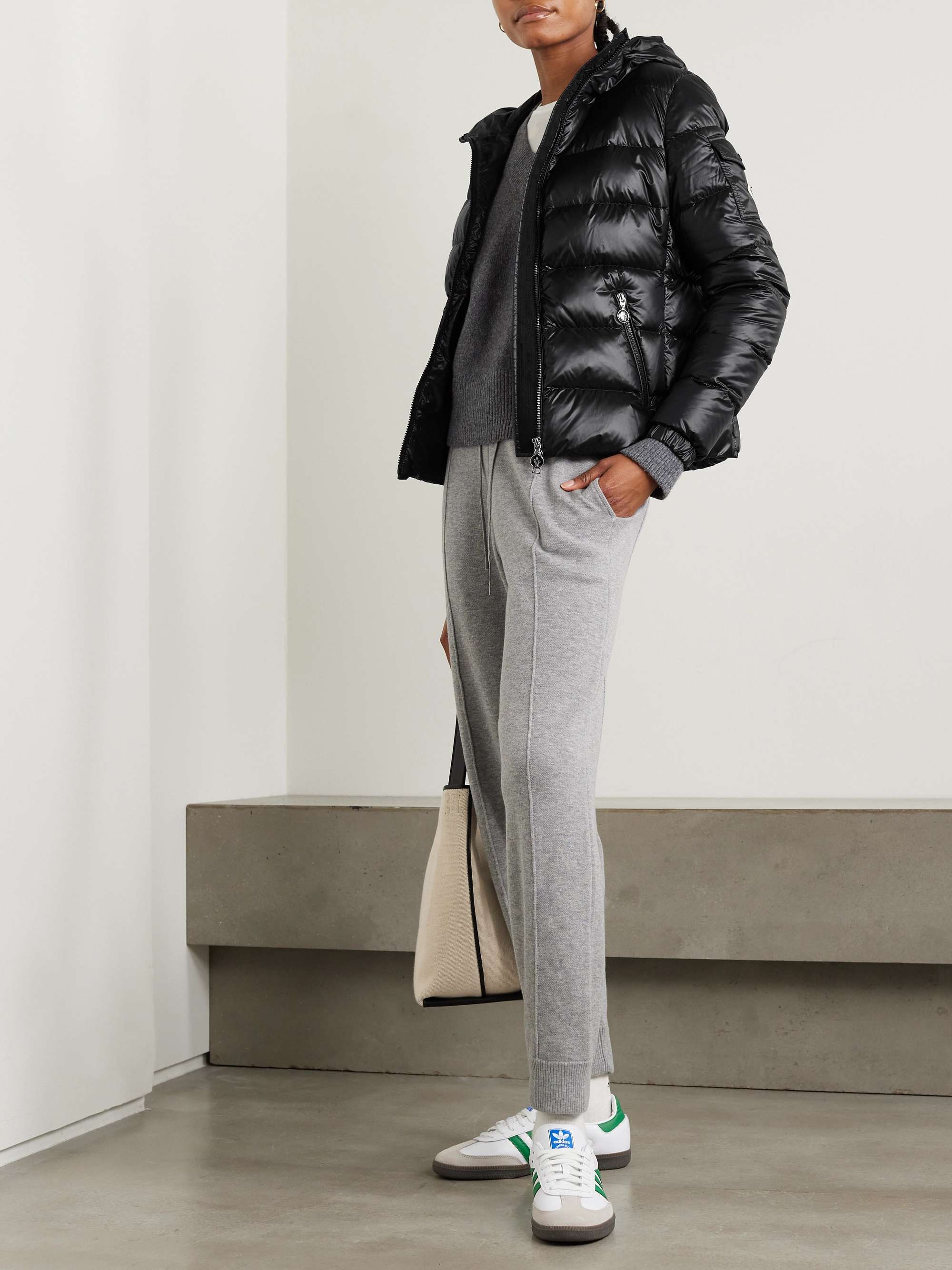 Gles hooded quilted shell down jacket view