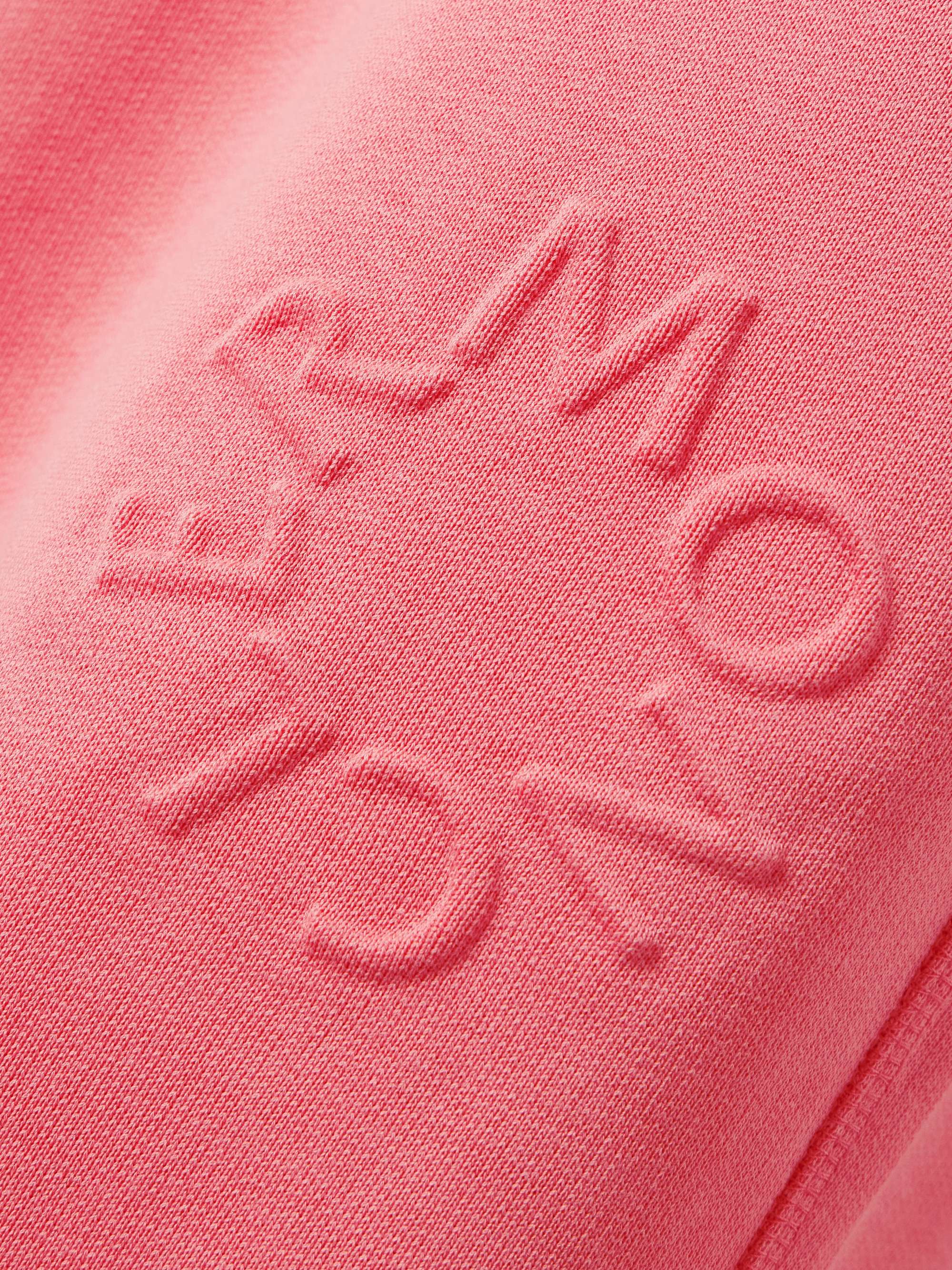 Embossed cotton-jersey tapered track pants view