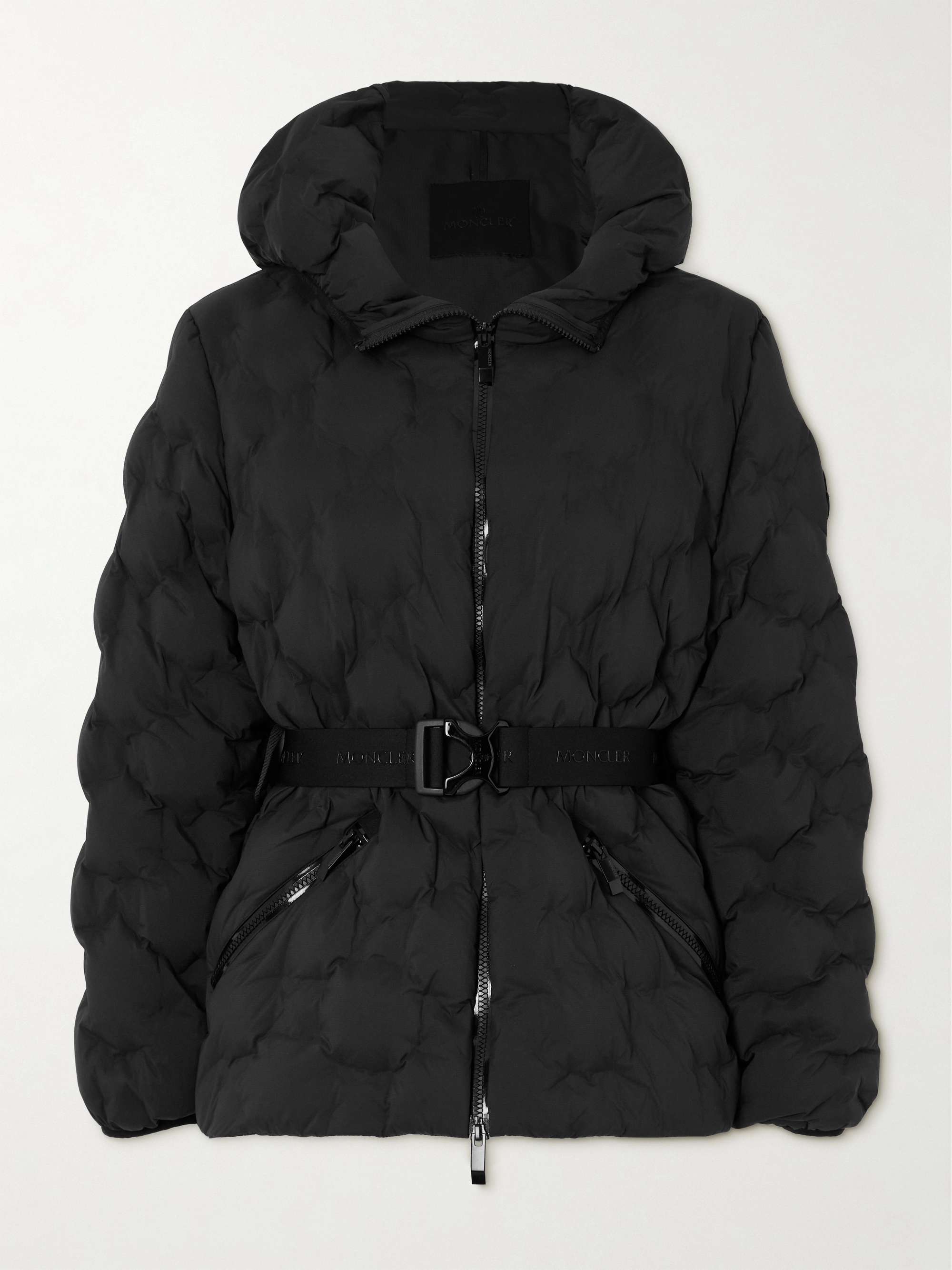 Adonis belted hooded quilted ripstop down jacket view