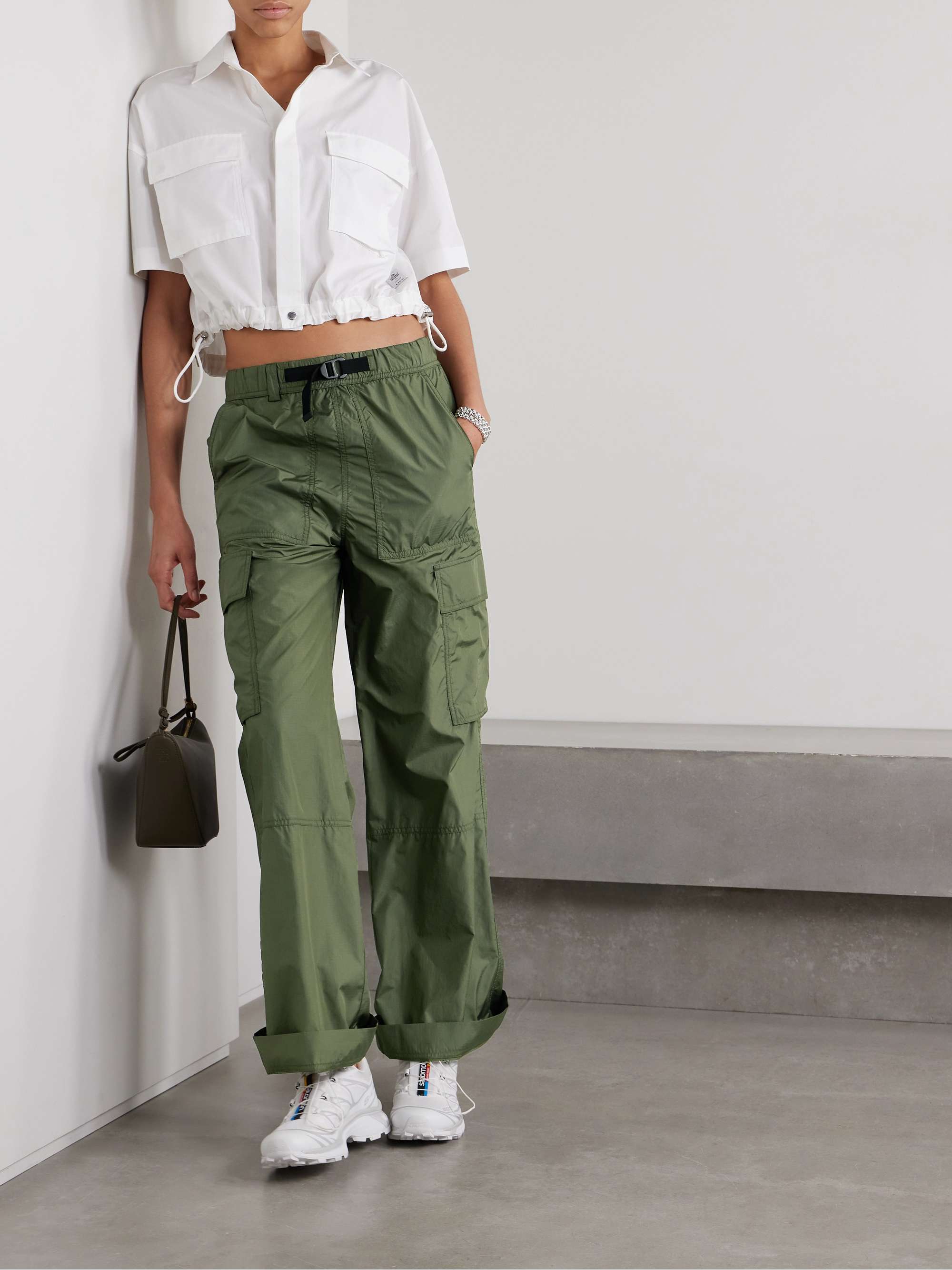 Belted ripstop cargo pants view