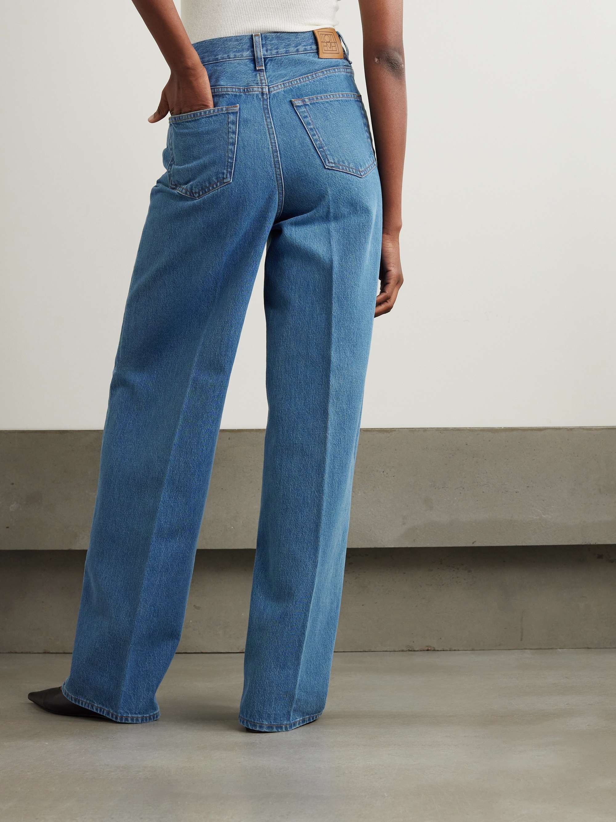 High-rise wide-leg organic jeans view