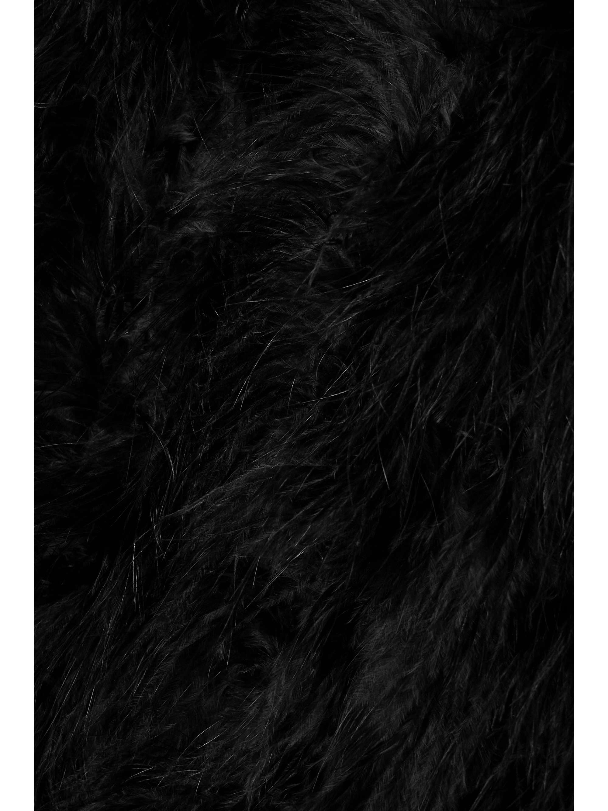 Feather-embellished silk-satin vest view