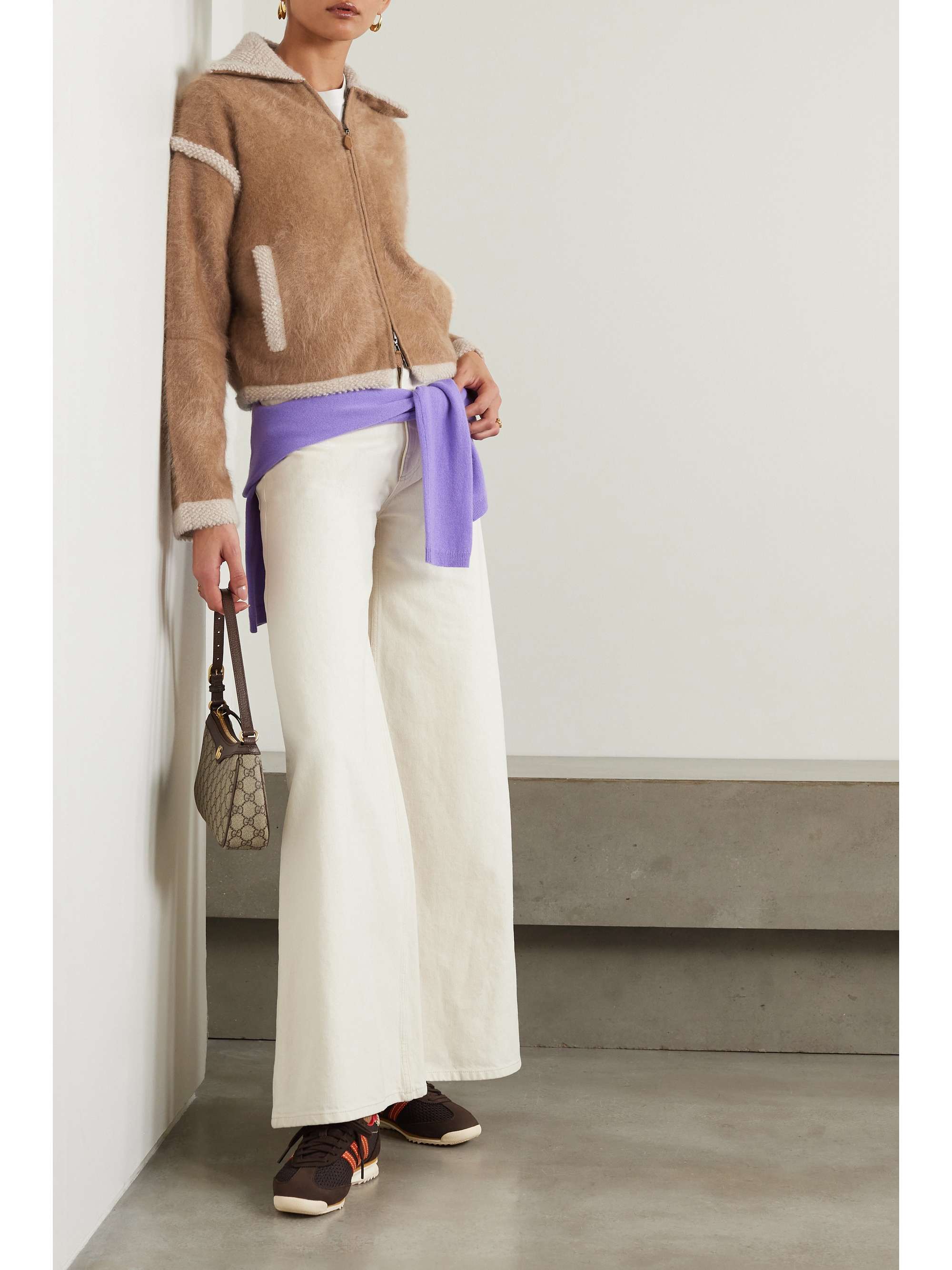 Grizzly bouclé-trimmed cashmere jacket view