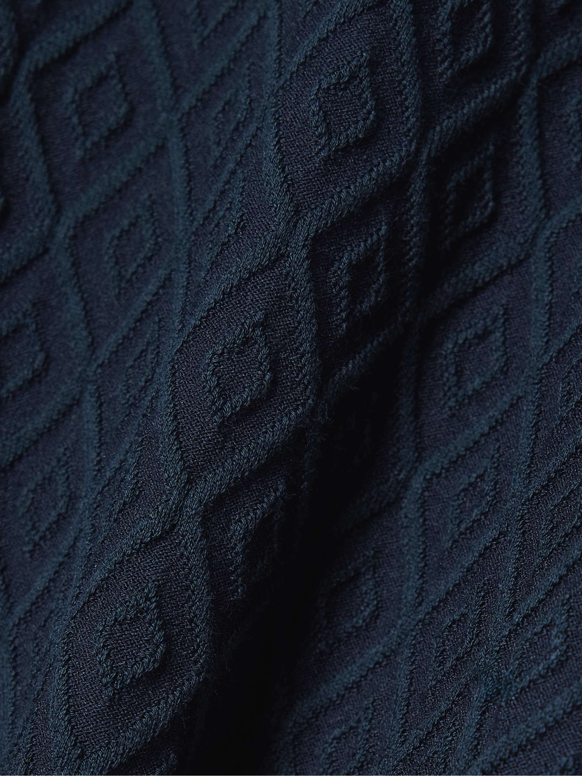 Stretch-cotton jacquard high-rise flared pants view